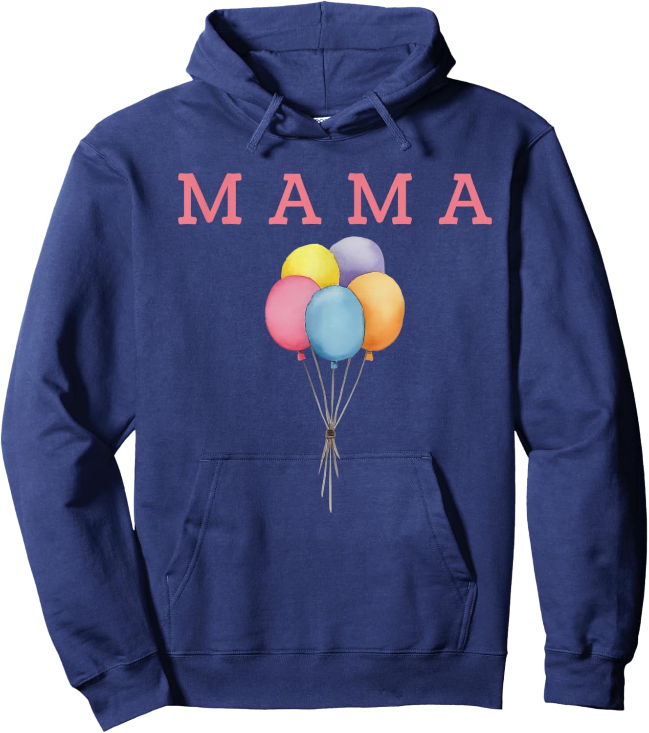 Mama of The Rainbow Balloon Birthday Boy Girl Family Hoodie - Hoodie | Navy