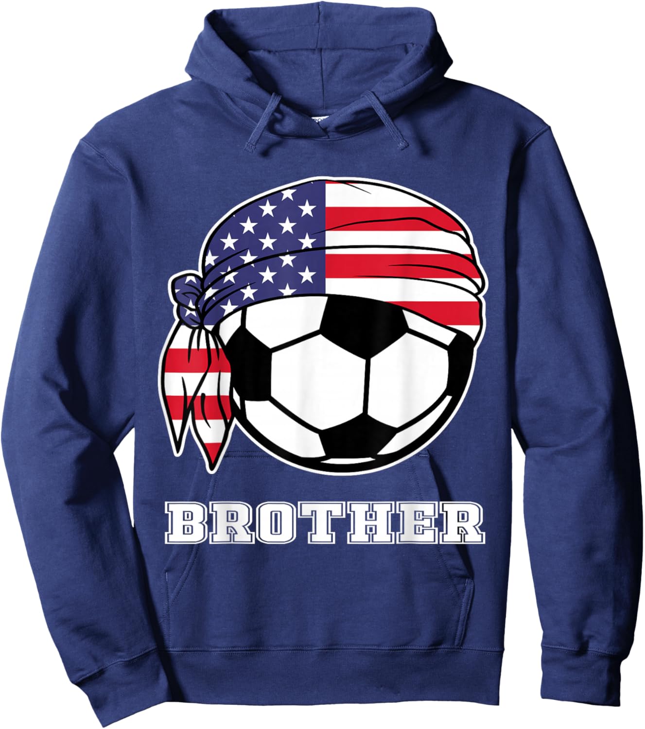 Proud Bro of Player Fans Bandana Flag Soccer Brother Hoodie - Hoodie | Navy