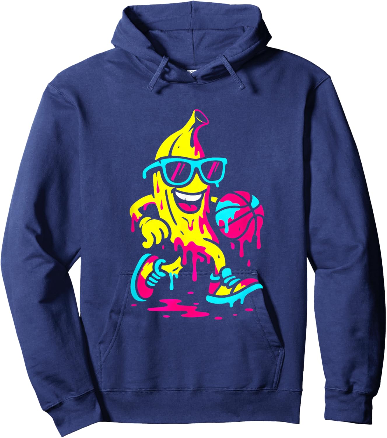 Banana Basketball Drip Funny Kids Youth Boys Girls Hoodie - Hoodie | Navy