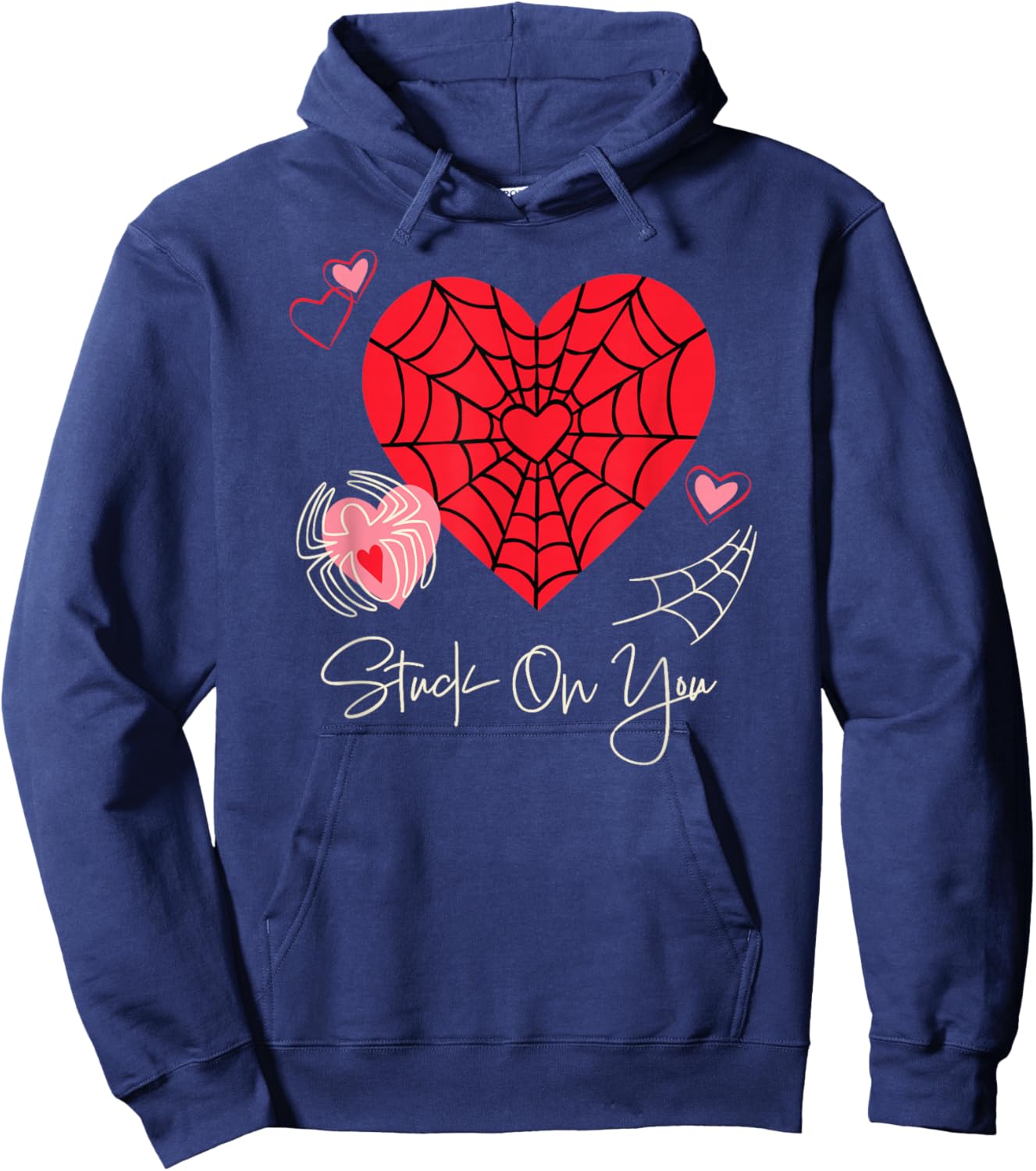 Marvel Spider-Man Stuck On You Valentine's Day Heart Hoodie - Hoodie | Navy