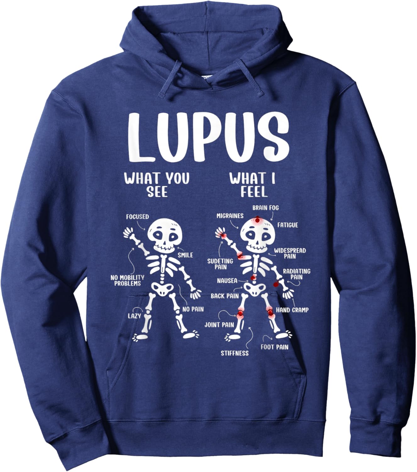 Skeleton Lupus What You See What I Feel Hoodie - Hoodie | Navy