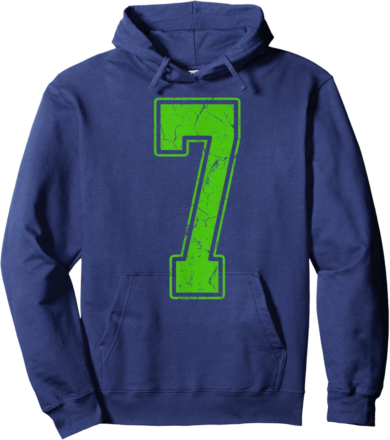 Kelly Green Number 7 Jersey Player Uniform #7 Fan Hoodie - Hoodie | Navy