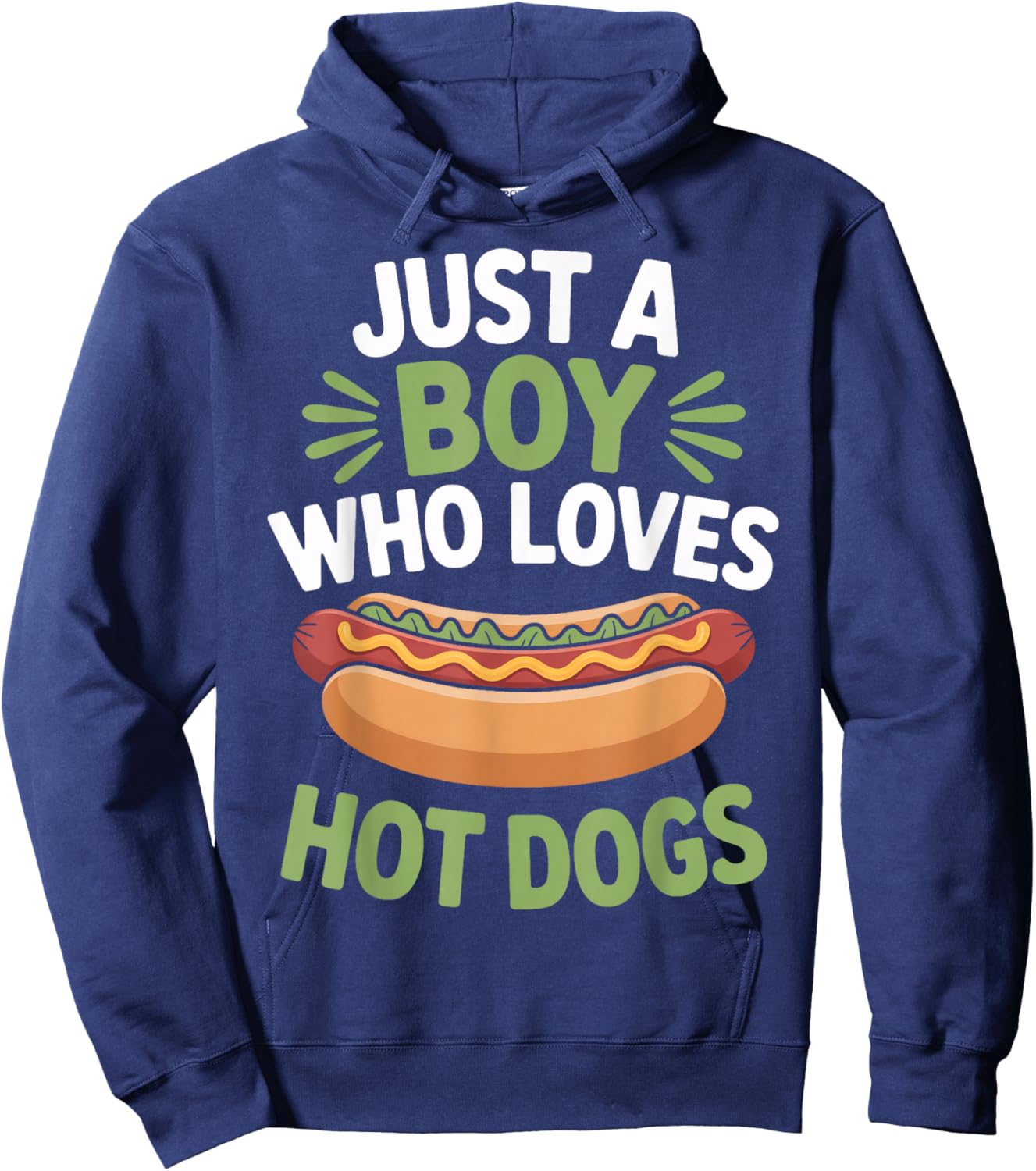 Hot Dog Enthusiast Just A Boy Who Loves Hot Dogs Hoodie - Hoodie | Navy