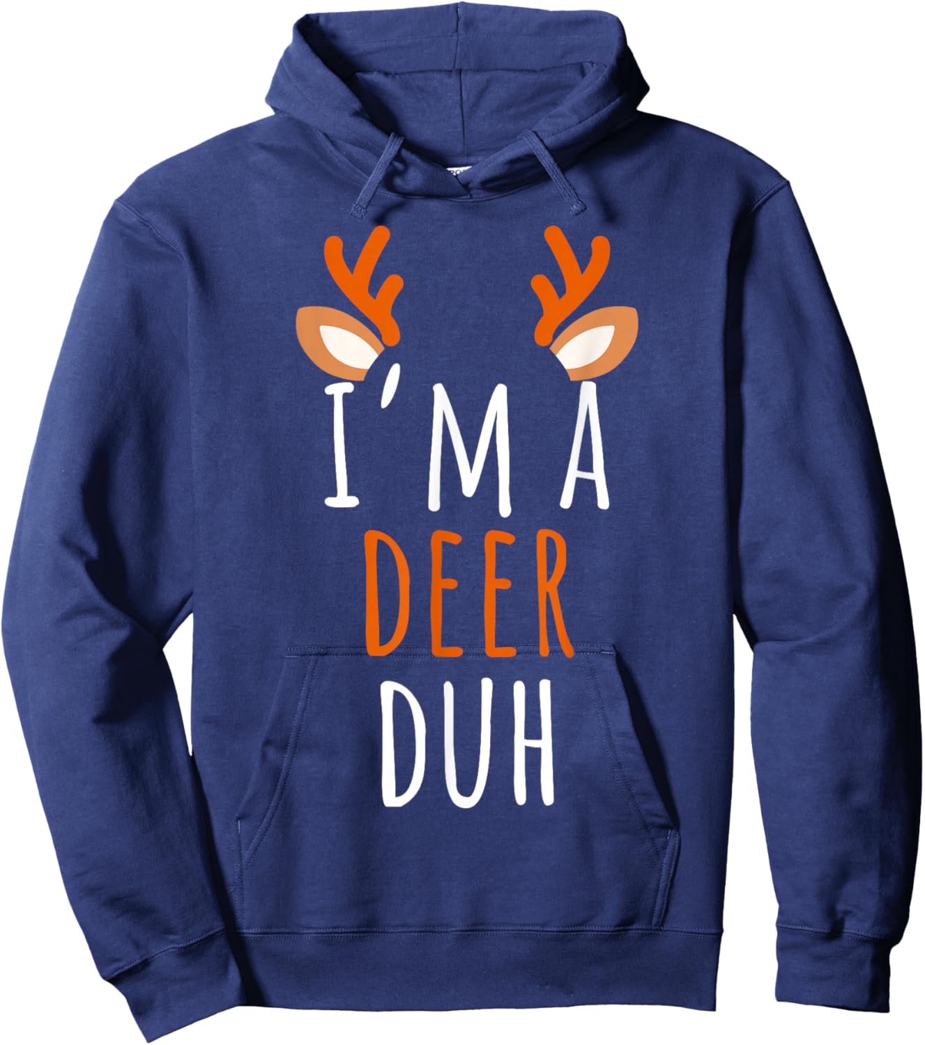 Im A Deer Costume Funny Reindeer Sven Adult Cute Matching Hoodie - Hoodie | Navy