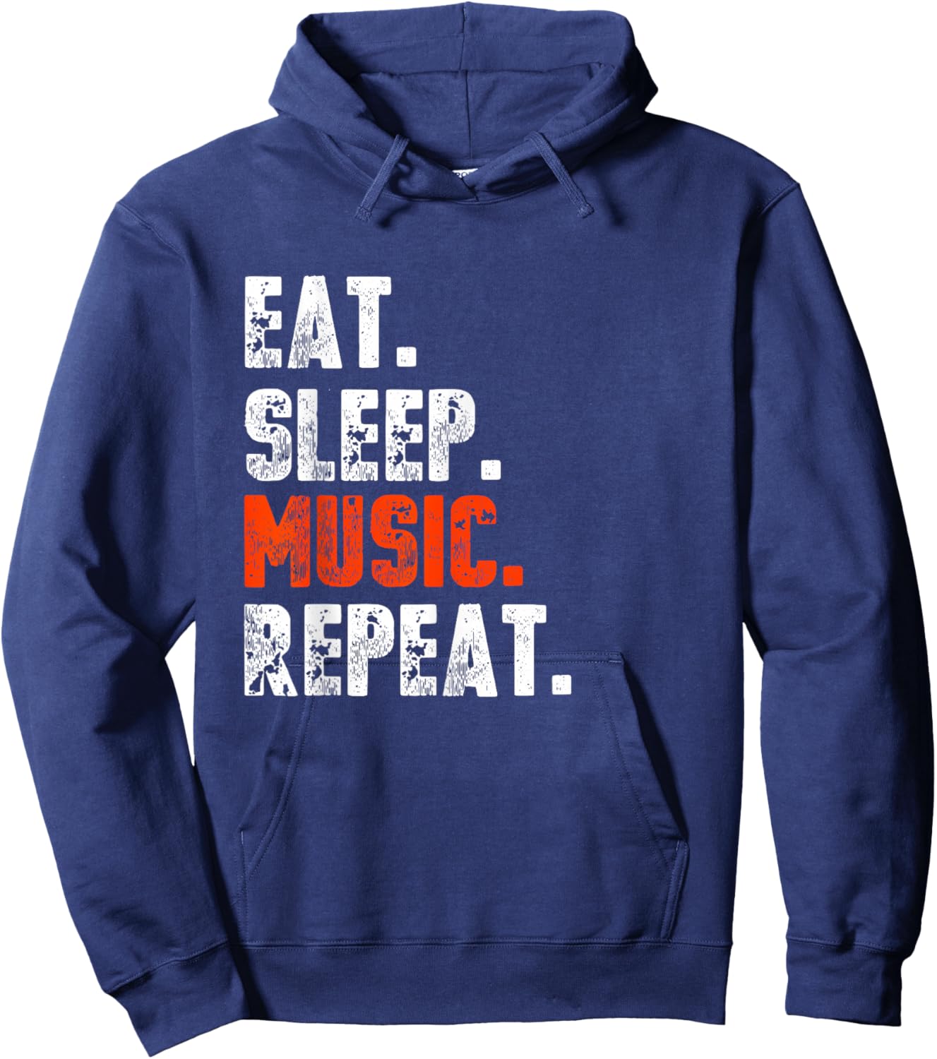Eat Sleep Music Repeat Shirt Funny Musicians Music Lover Hoodie - Hoodie | Navy