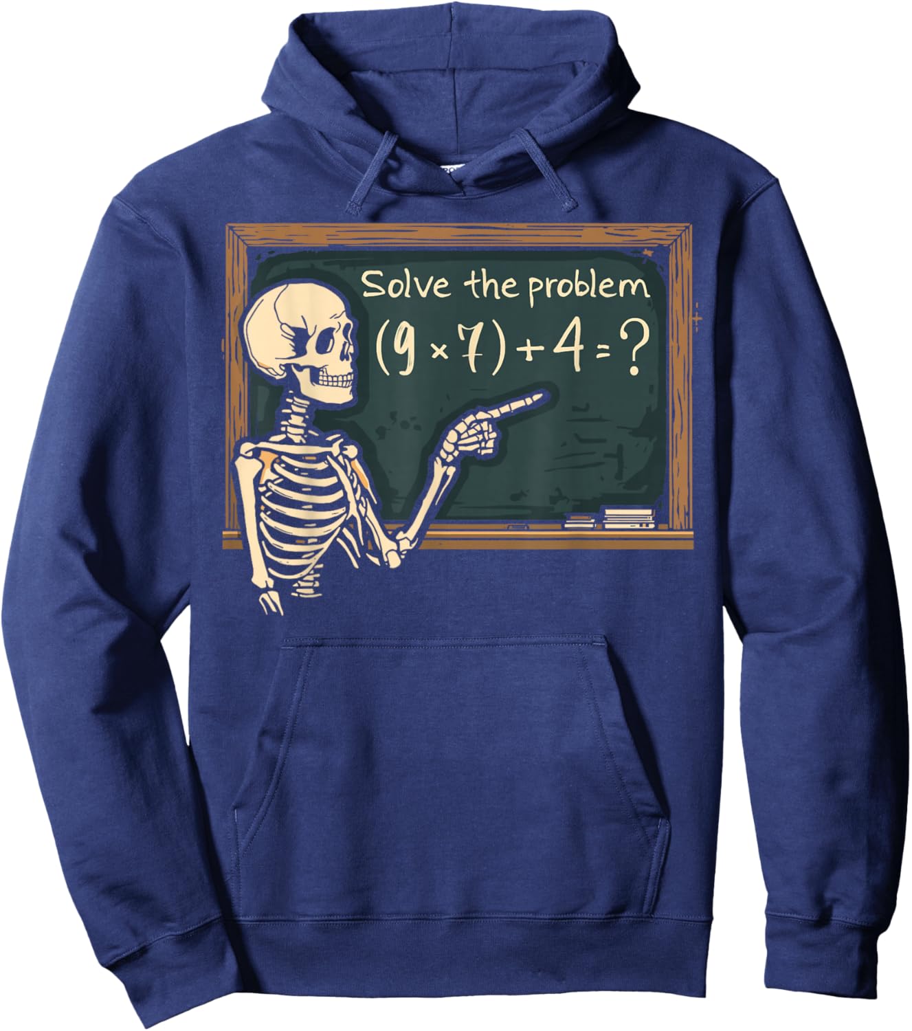 Funny 67 Meme Brainrot Joke Halloween Skeleton Math Teacher Hoodie - Hoodie | Navy