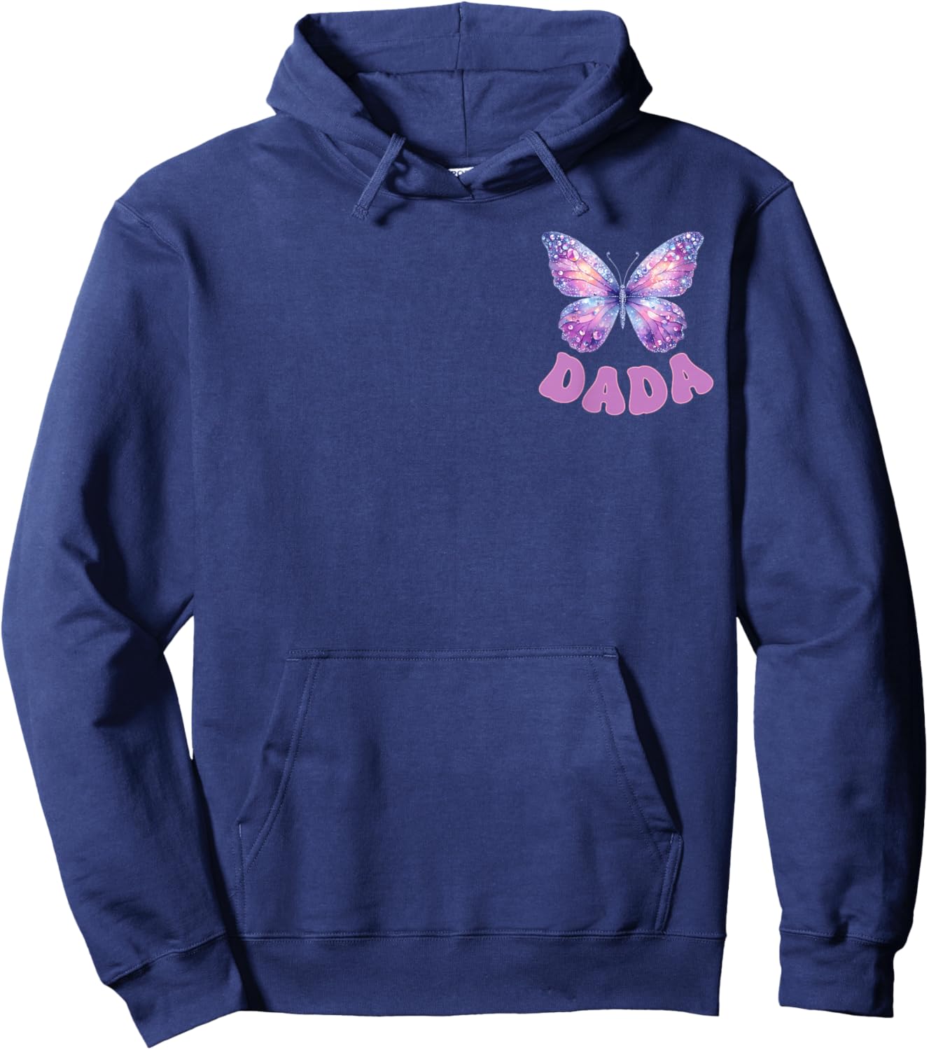 Dada of The Birthday Girl Butterfly Party Matching Family Hoodie - Hoodie | Navy