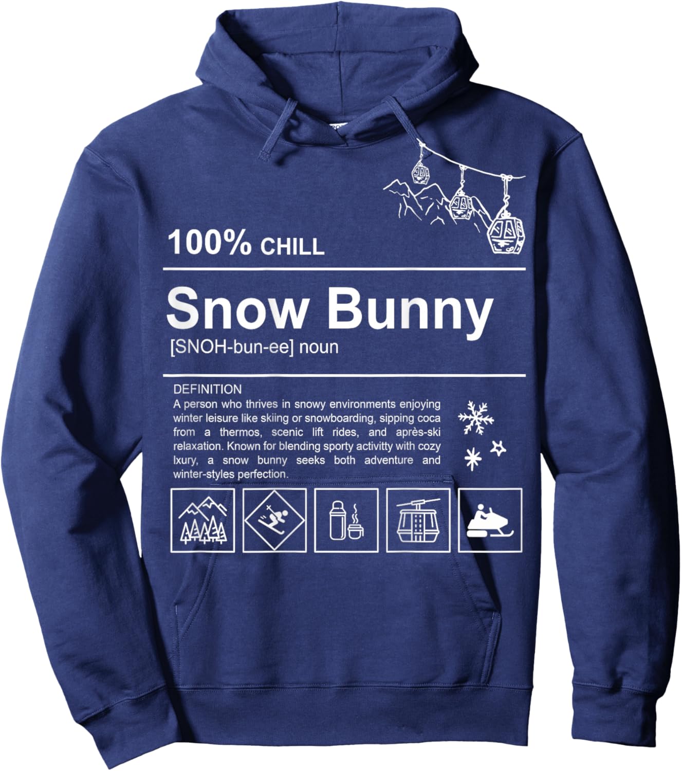 Snow Bunny Funny Trendy Snow Bunny Hoodie - Hoodie | Navy