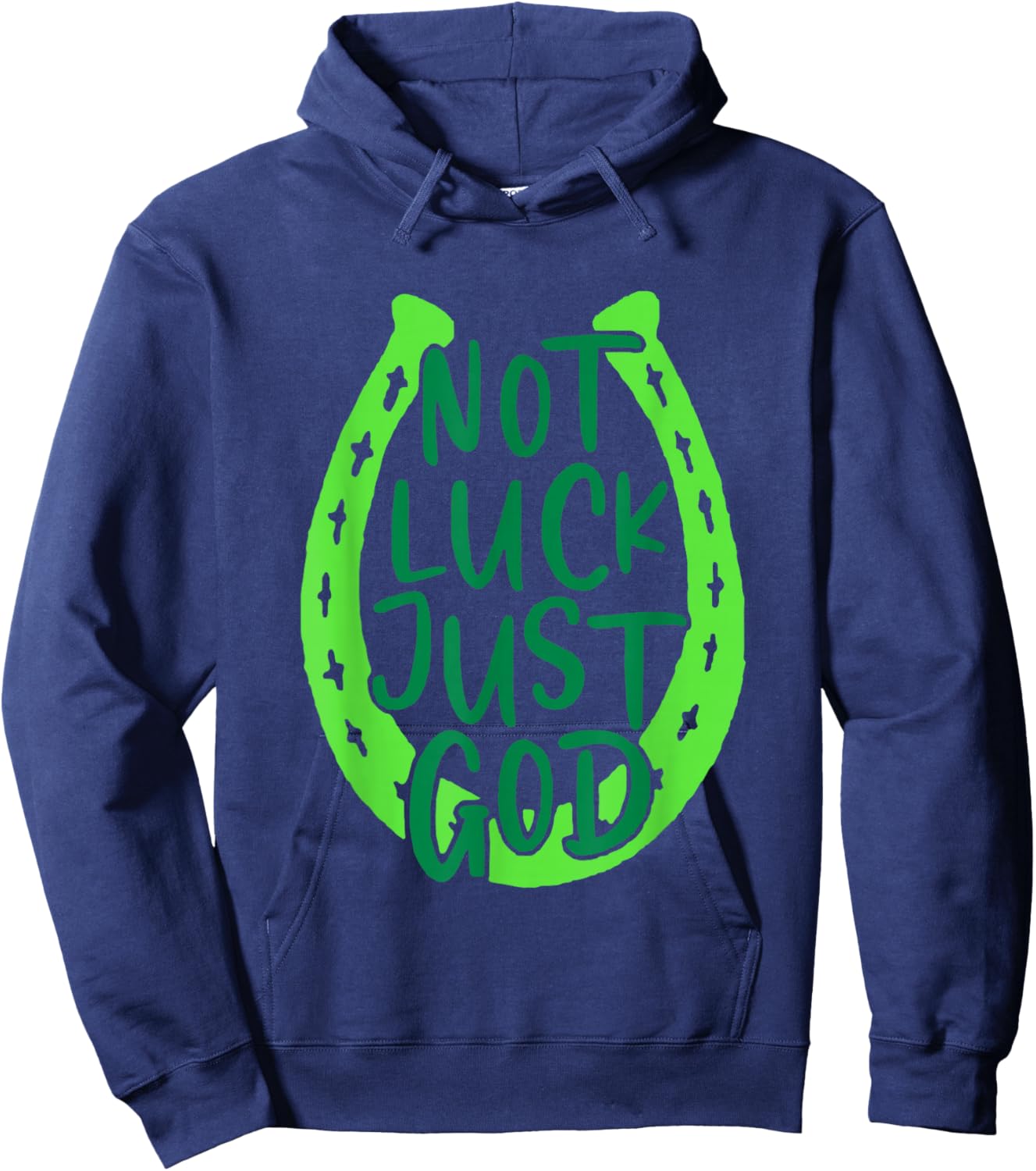Retro Not Luck Just God Funny Christian St Patricks Day Hoodie - Hoodie | Navy