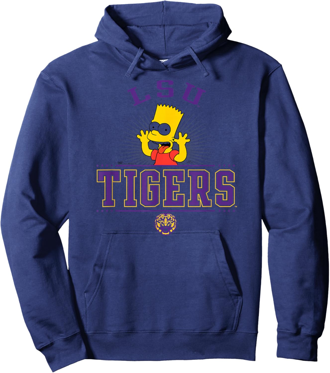 LSU Tigers Simpsons Bart White Officially Licensed Hoodie - Hoodie | Navy