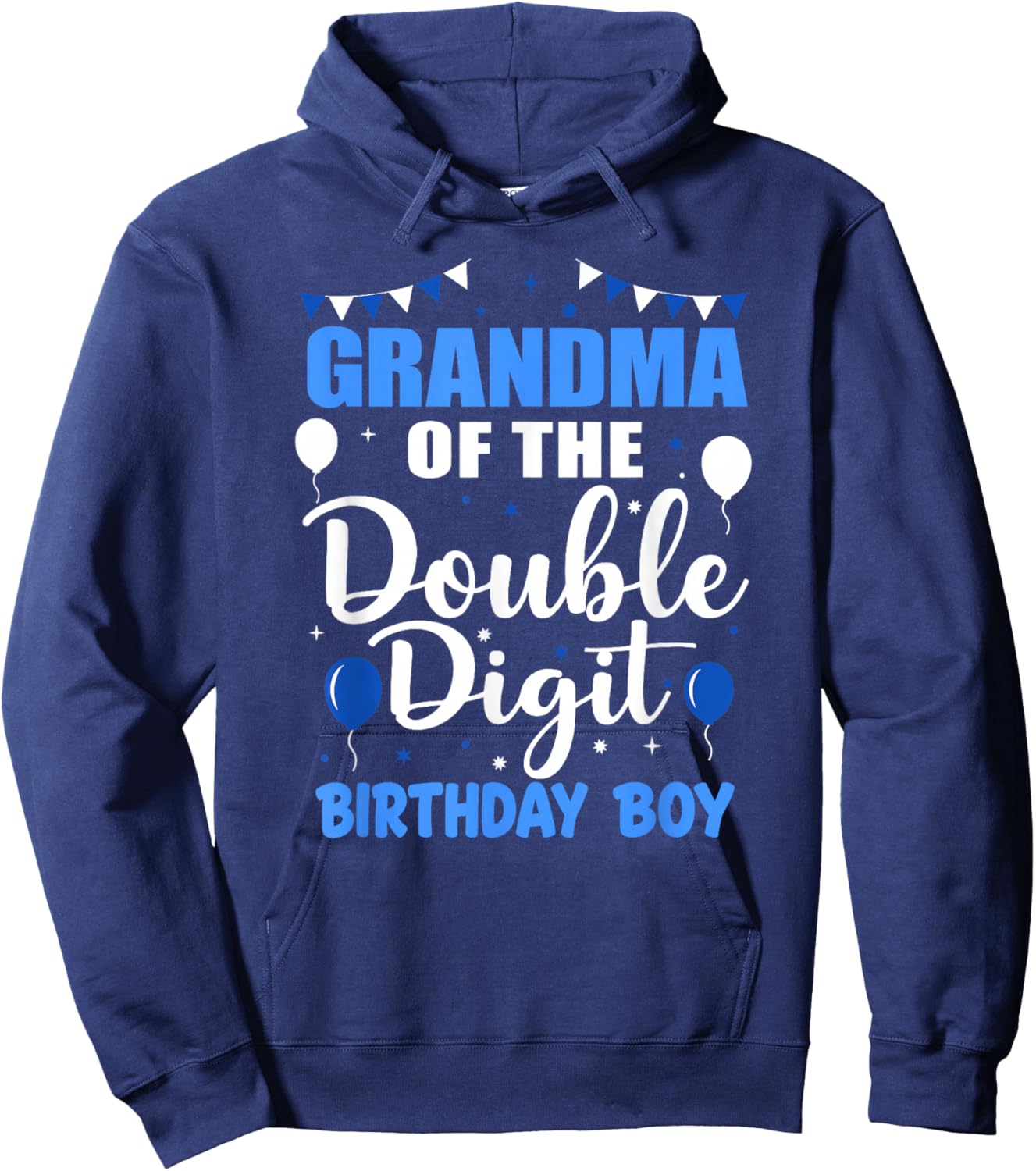 Grandma of The Double Digit Birthday Boy 10 Year Old 10th Hoodie - Hoodie | Navy