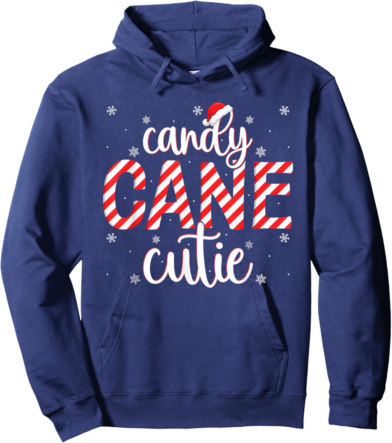 Candy Cane Cutie Christmas Love Candy Women Girls Kids Xmas Hoodie - Hoodie | Navy