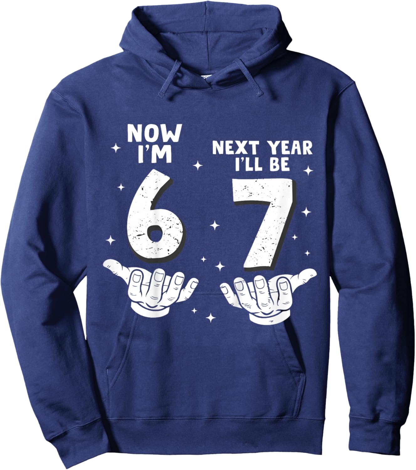 6 Year Old Birthday Boys Kids Now I'm 6 Next Year I'll be 7 Hoodie - Hoodie | Navy