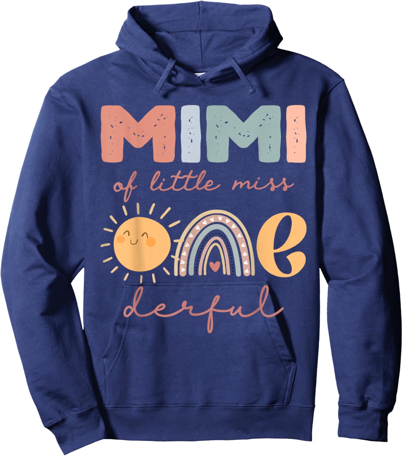 Mimi of Little Miss Onederful First Birthday Boho Rainbow Hoodie - Hoodie | Navy