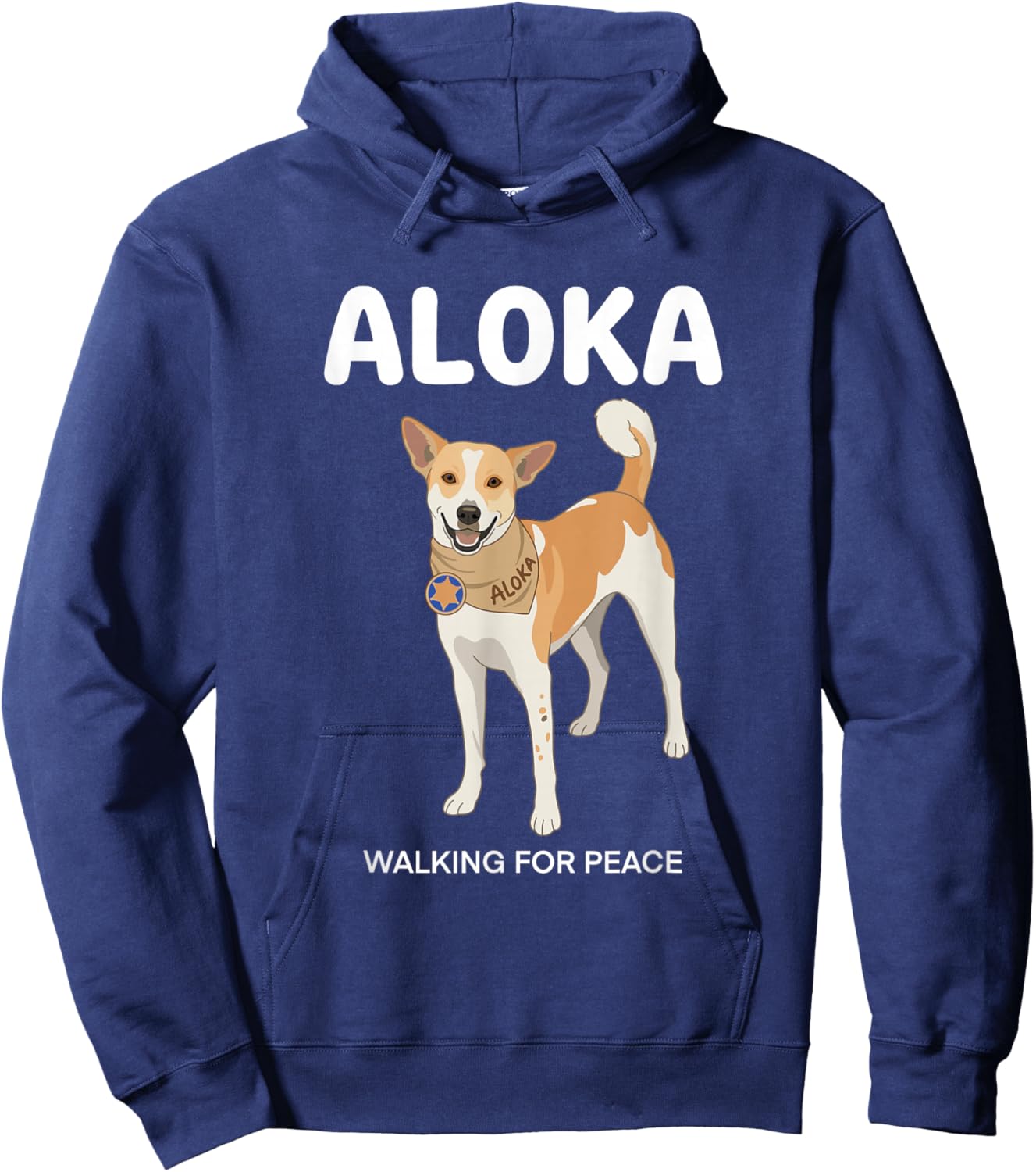 Aloka The Peace Dog Walking for Peace 2026 Buddhist Monk Hoodie - Hoodie | Navy