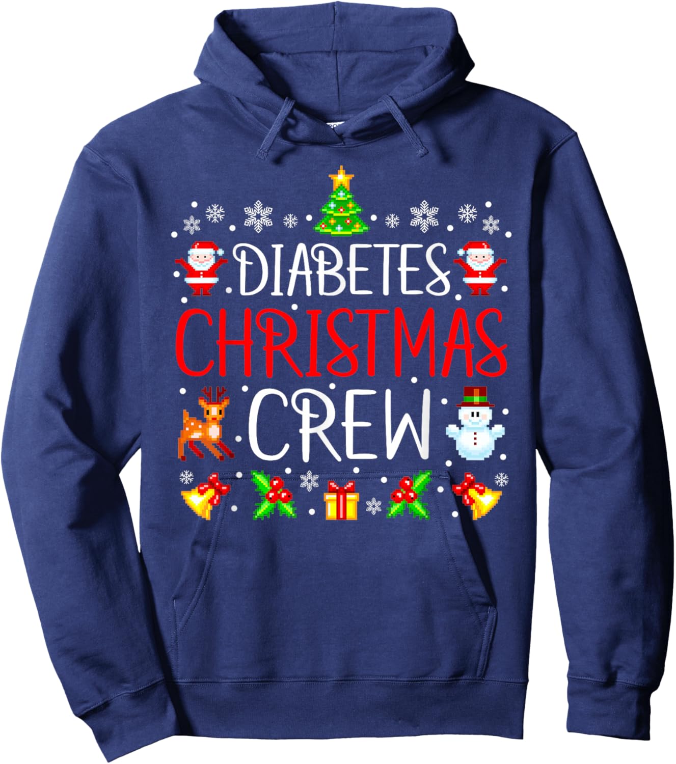 Diabetes Christmas Crew Matching Xmas Diabetes Nurse Hoodie - Hoodie | Navy