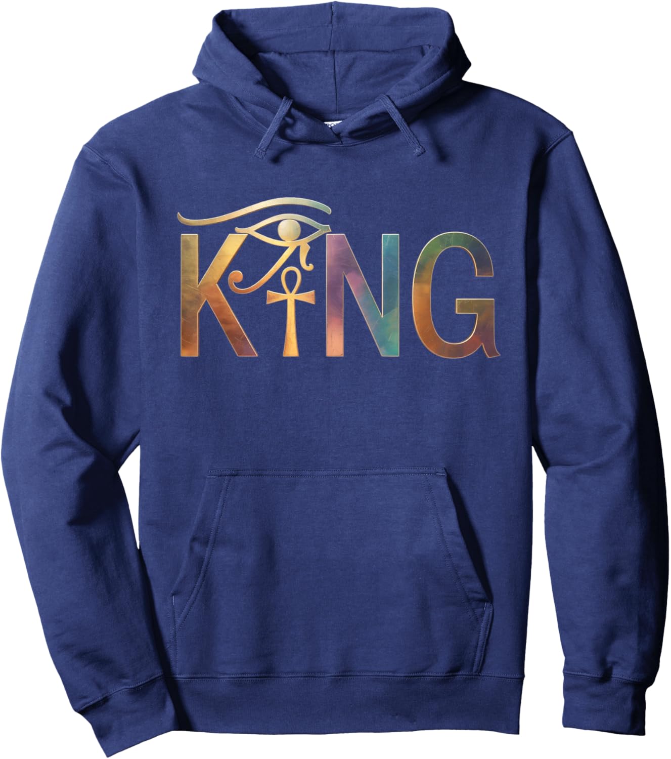 Black King Kemetic Ankh African Pride Hoodie - Hoodie | Navy
