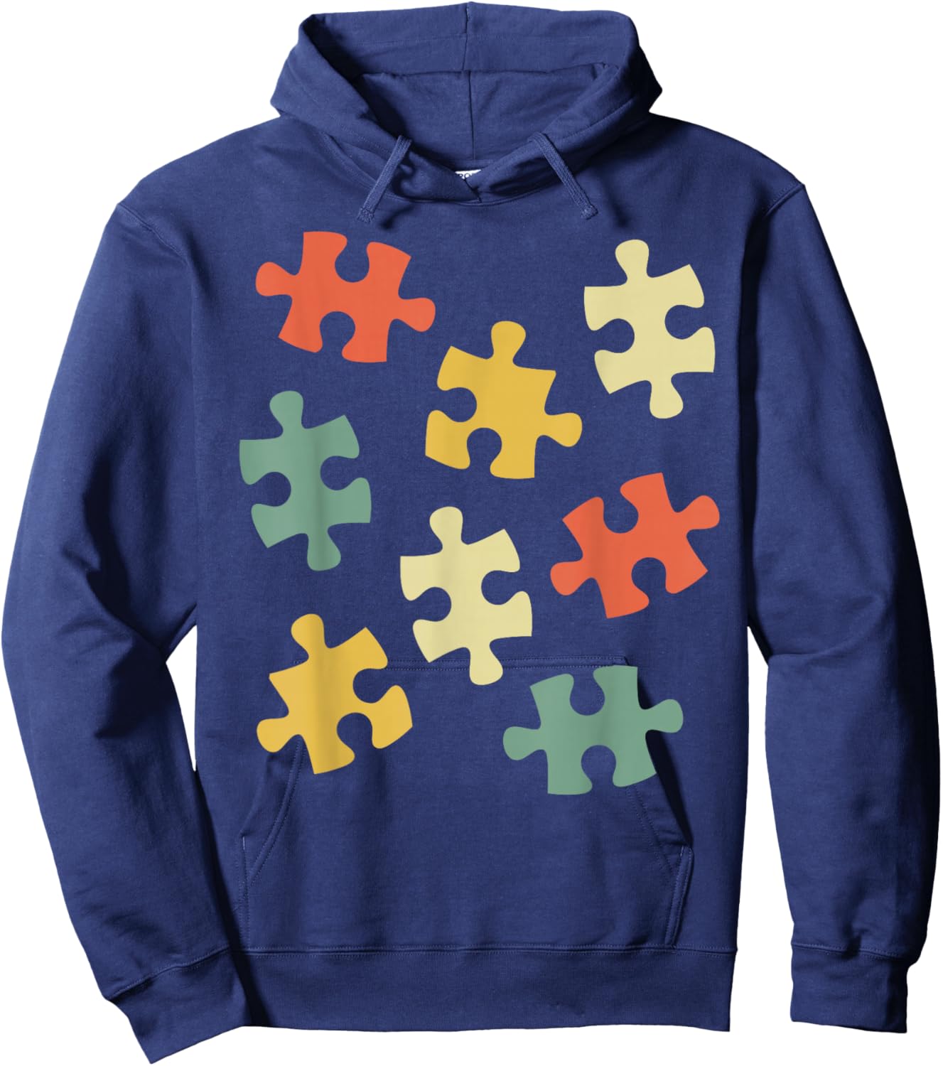 Retro Jigsaw Puzzle Hoodie - Hoodie | Navy