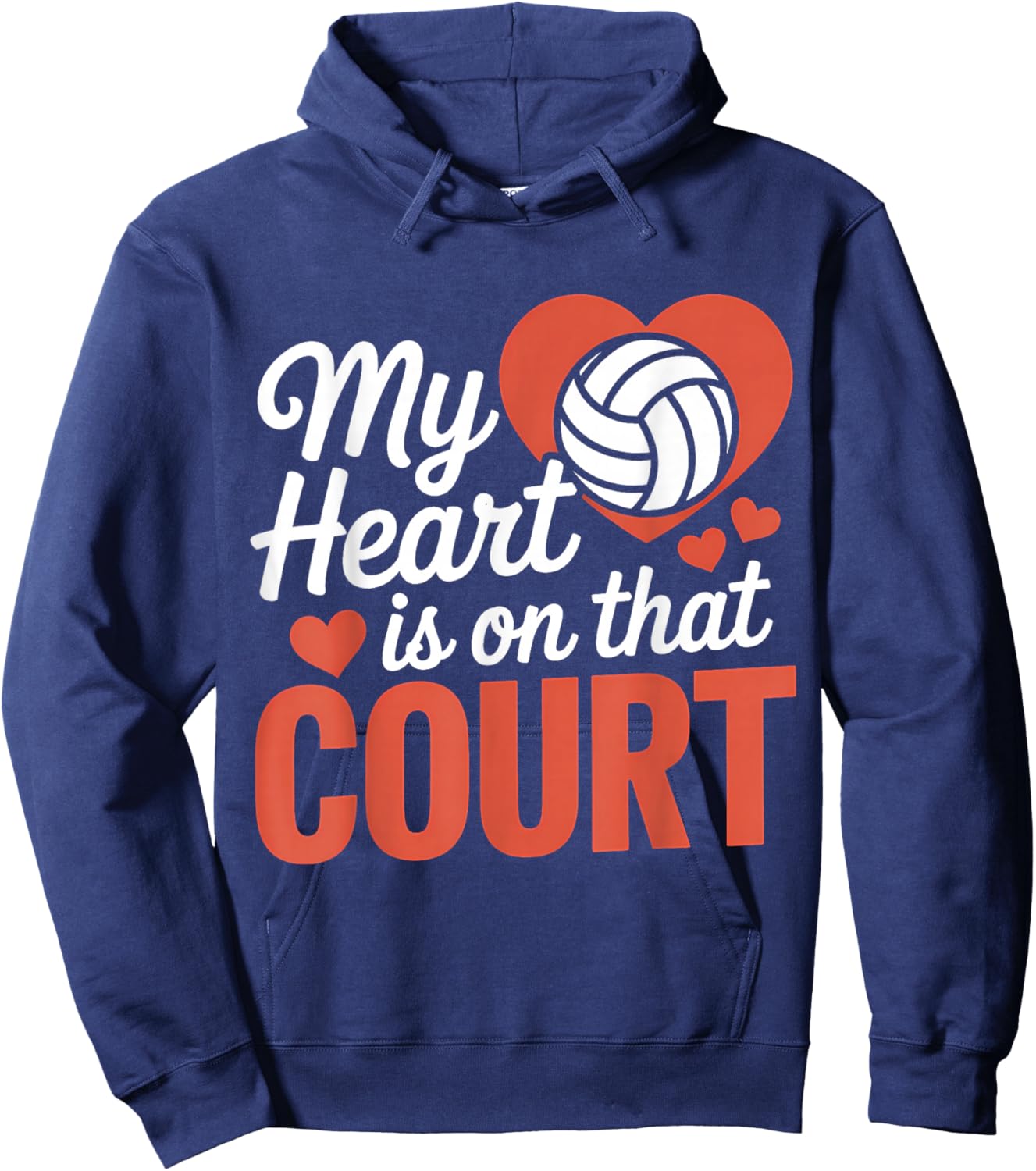 My Heart is On That Court Volleyball Hoodie - Hoodie | Navy