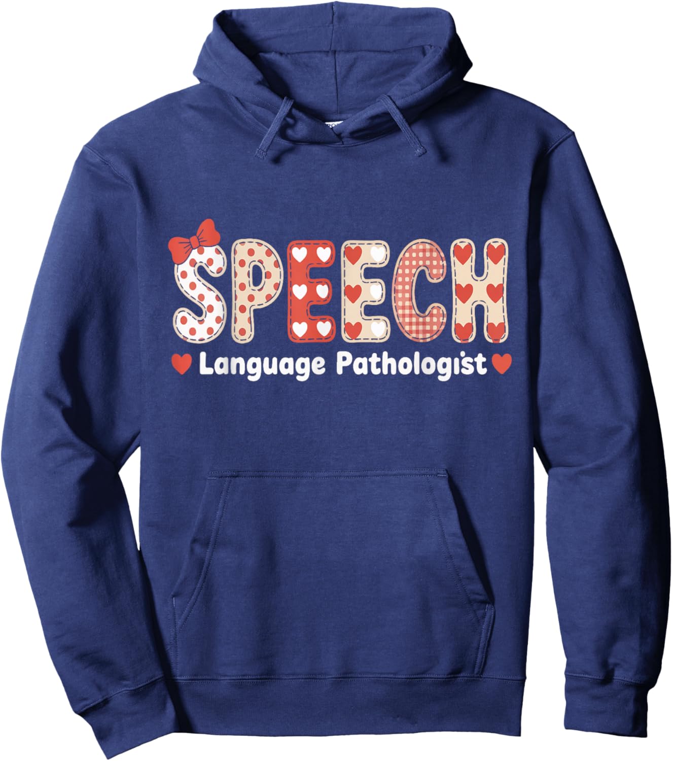 Speech Language Pathologist Valentines Day SLP Therapy Hoodie - Hoodie | Navy