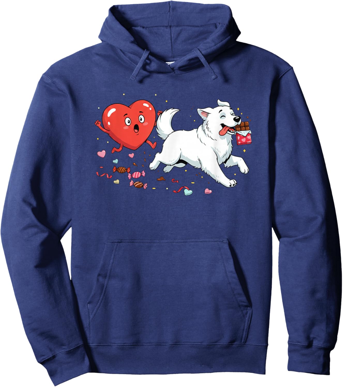 Funny Great Pyrenees Heart Valentine Dog Kids Hoodie - Hoodie | Navy