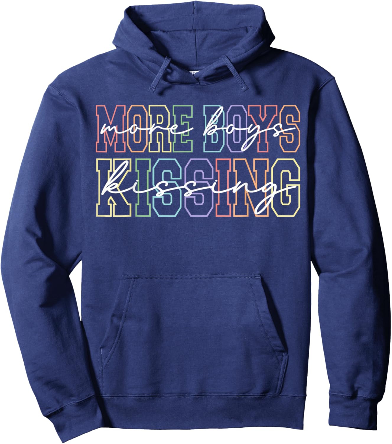 More Boys Kissing Gay Hockey Pride Love Statement Hoodie - Hoodie | Navy
