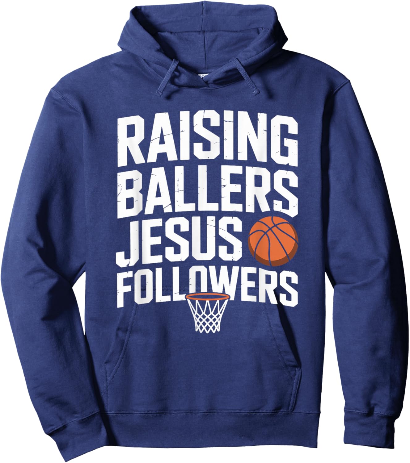 Raising Ballers Jesus Followers, Parents Basketball Dad Mom Hoodie - Hoodie | Navy