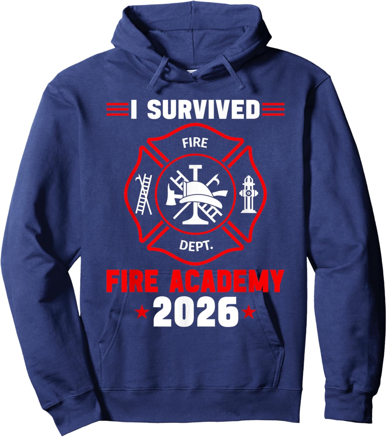 Fire Academy Graduation 2026 Badge Future Firefighter Hoodie - Hoodie | Navy