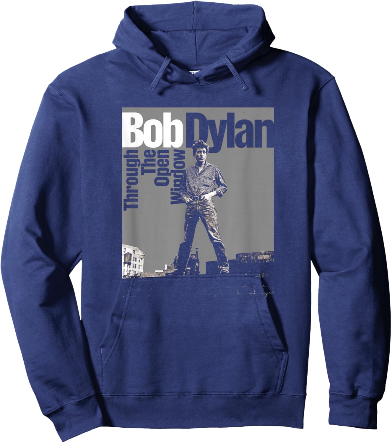 Official Bob Dylan Exclusive Through The Open Window Hoodie - Hoodie | Navy