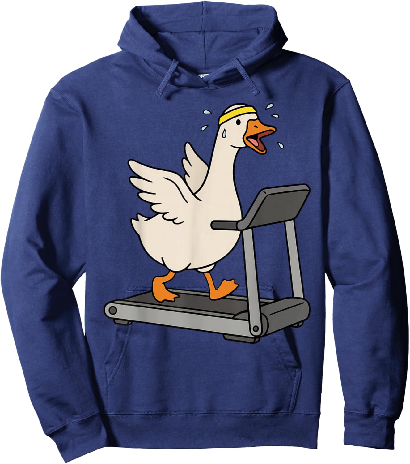Funny Silly Goose Treadmill Workout Gym Cardio Fitness Humor Hoodie - Hoodie | Navy