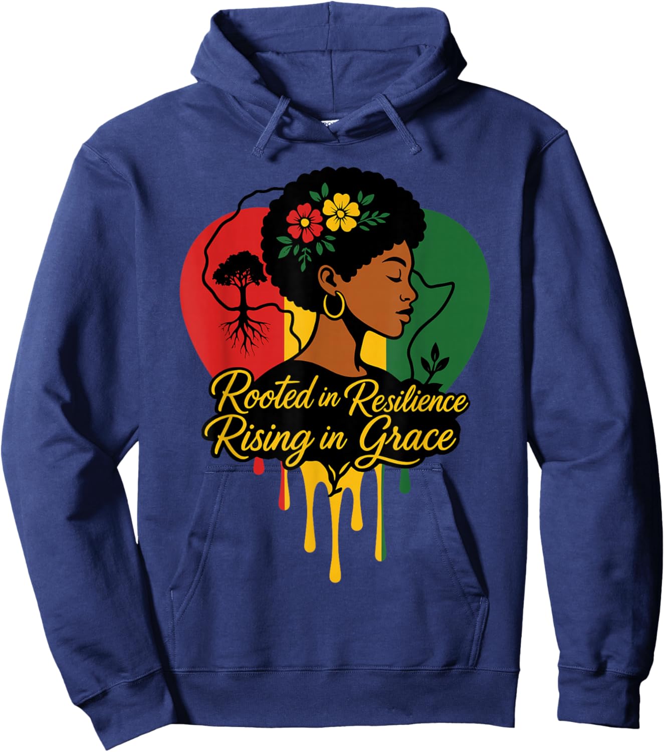 Black History Month Heritage African American Black mom Hoodie - Hoodie | Navy