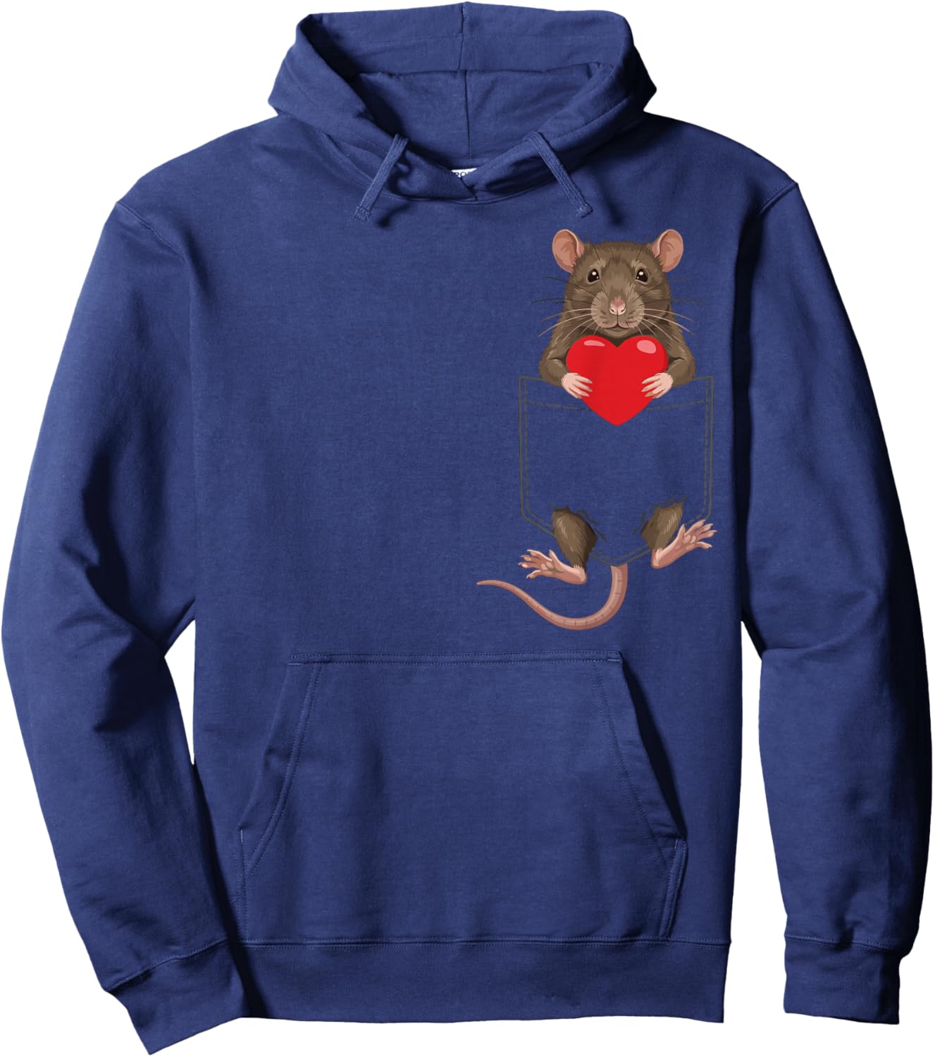 Cute Rat in Pocket Rat Lover Valentines Hoodie - Hoodie | Navy
