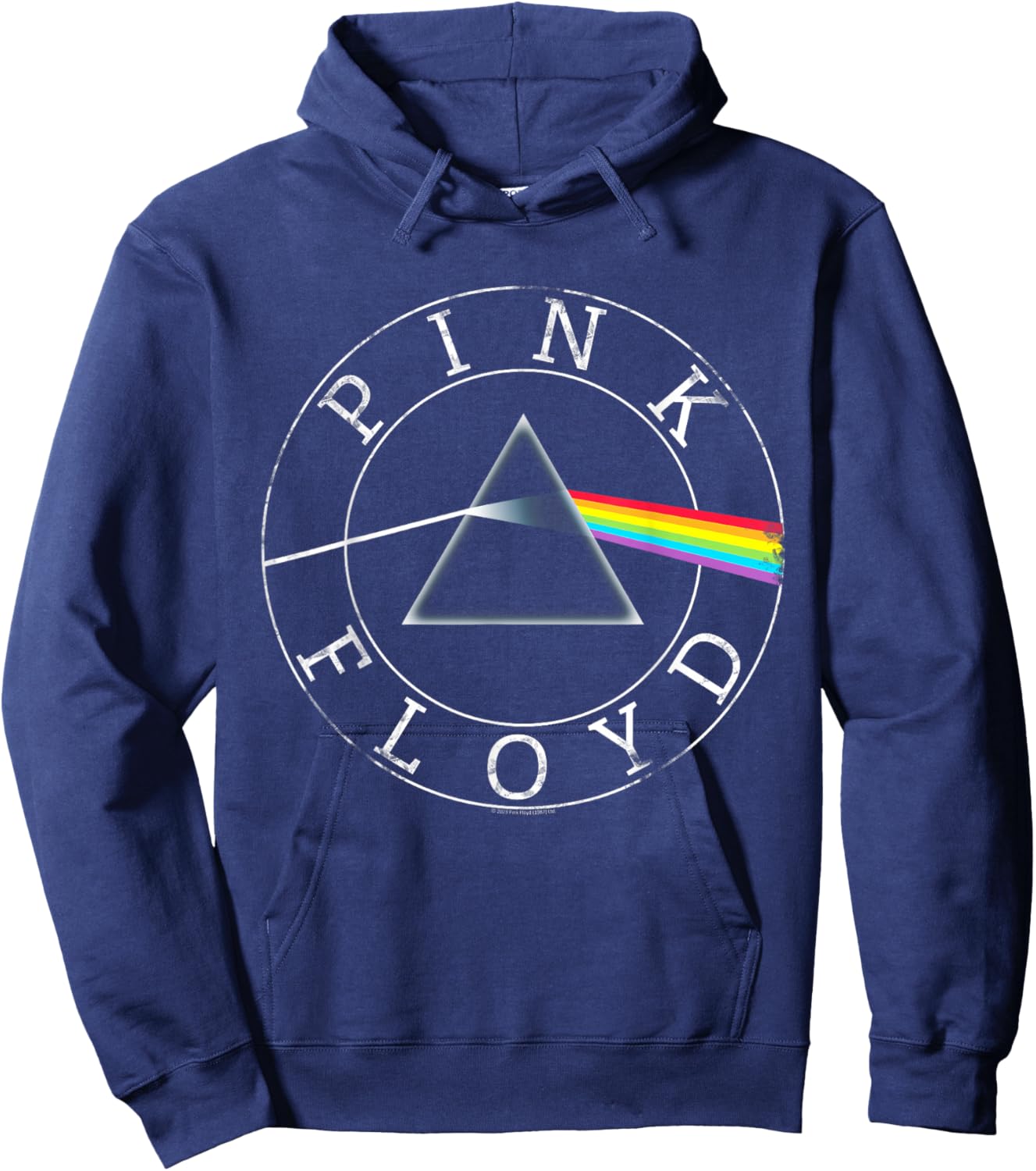 Official Pink Floyd Retro Prism Circle Logo Progressive Rock Hoodie - Hoodie | Navy