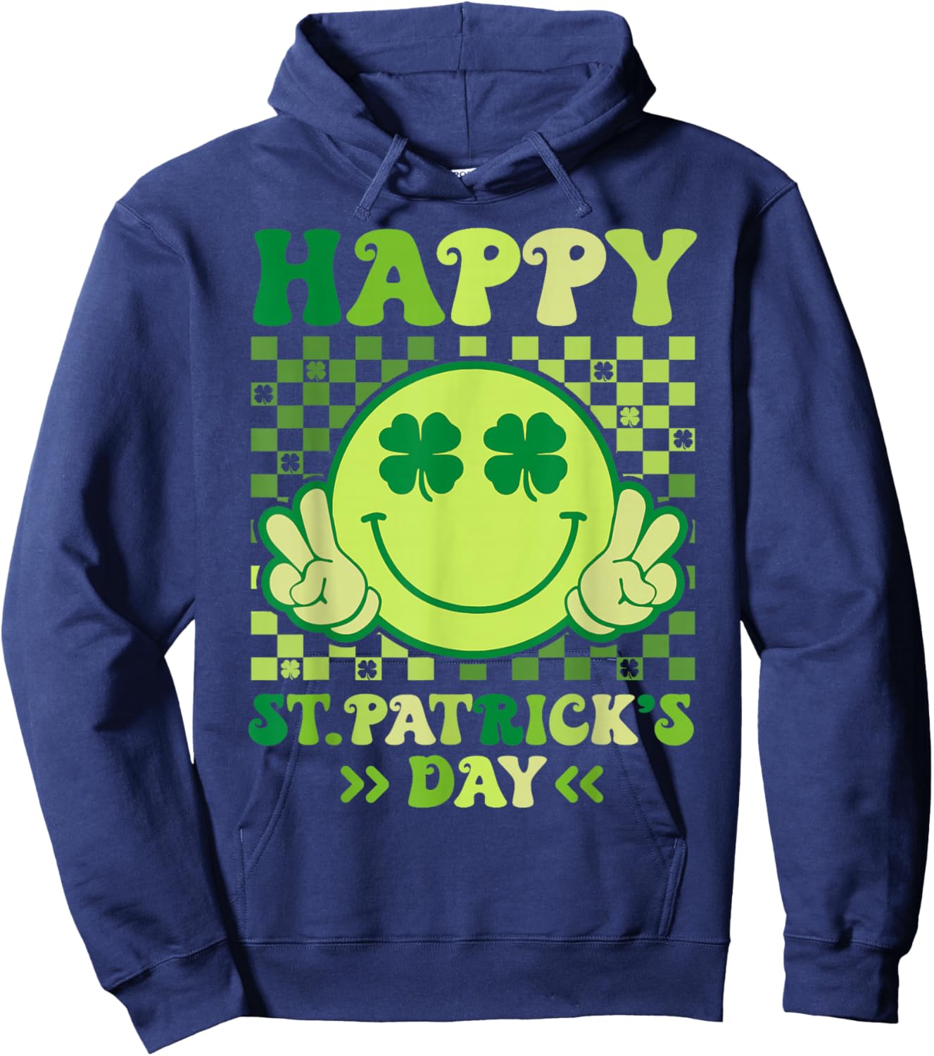 Happy St Patrick's Day Shamrock Saint Paddys Pattys Day Hoodie - Hoodie | Navy