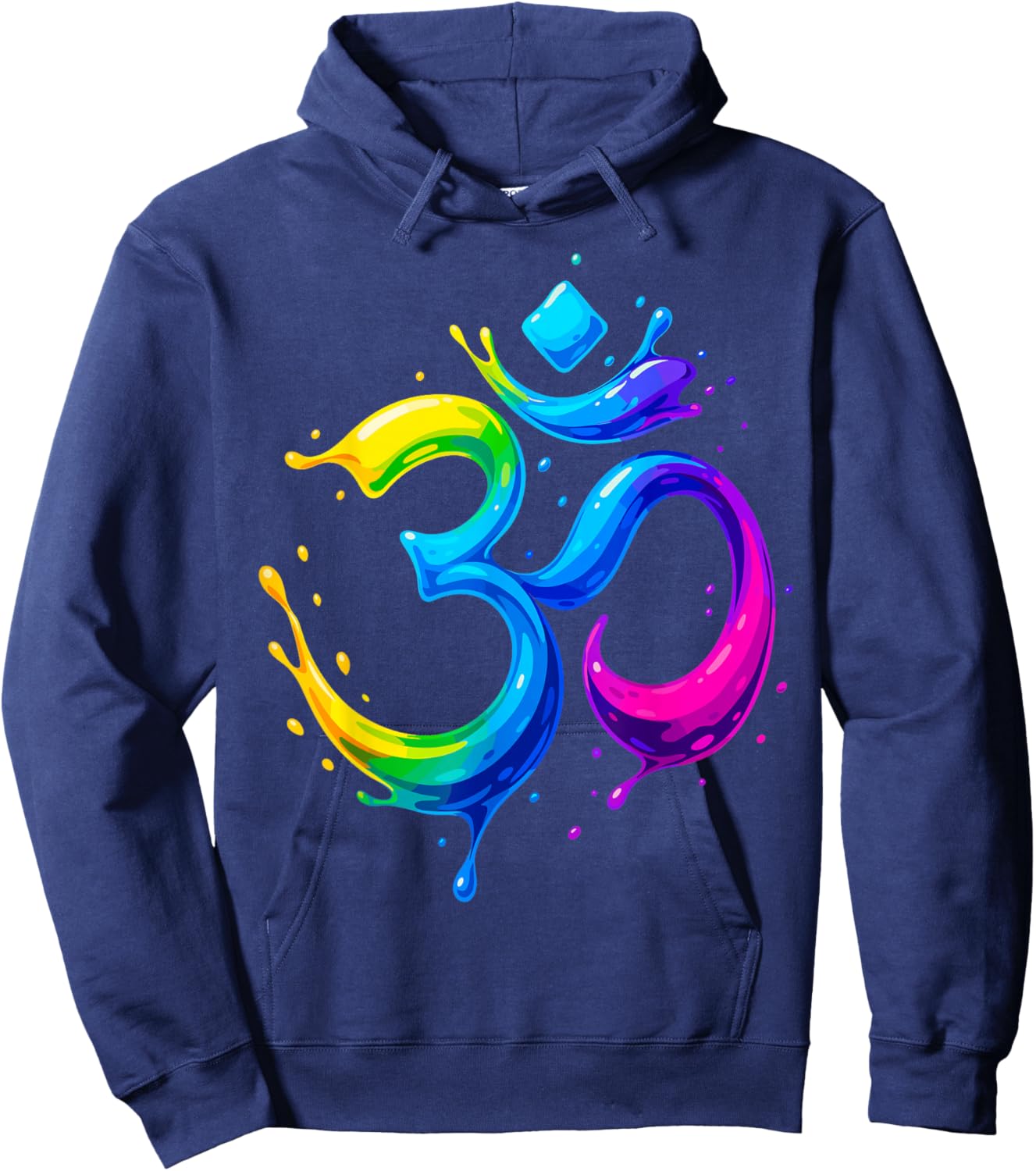 Rainbow Om Symbol Aum Chakra Yoga Meditation Pride Hoodie - Hoodie | Navy