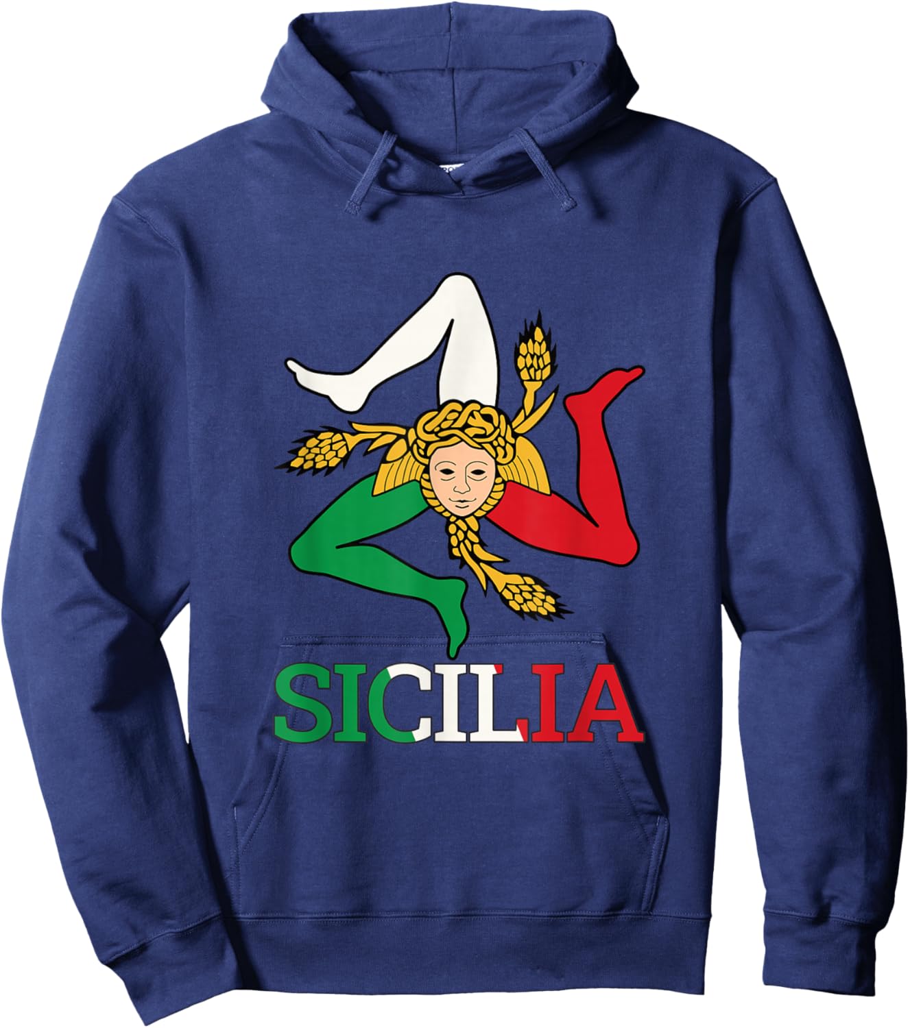 Sicilia, Sicily Trinacria Hoodie - Hoodie | Navy