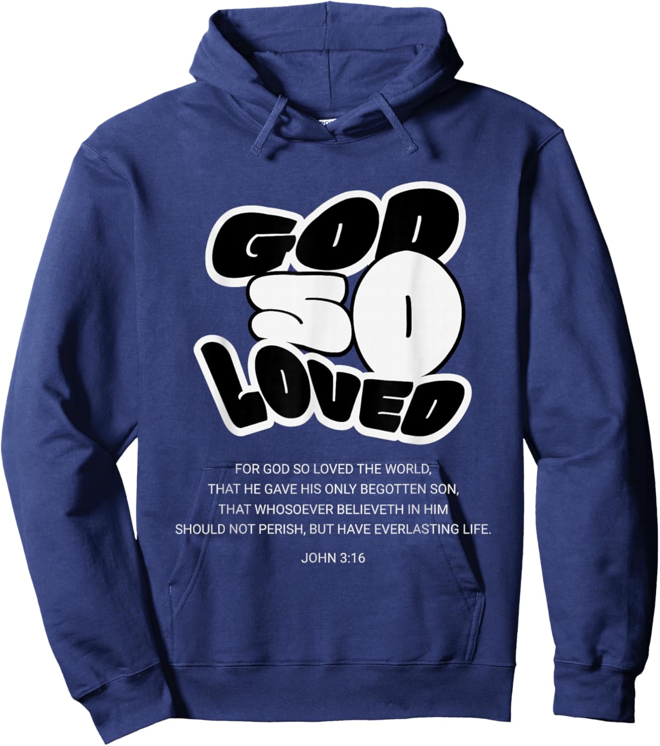 God So Loved John 3:16 Groovy Christian Verse Women Men Kids Hoodie - Hoodie | Navy