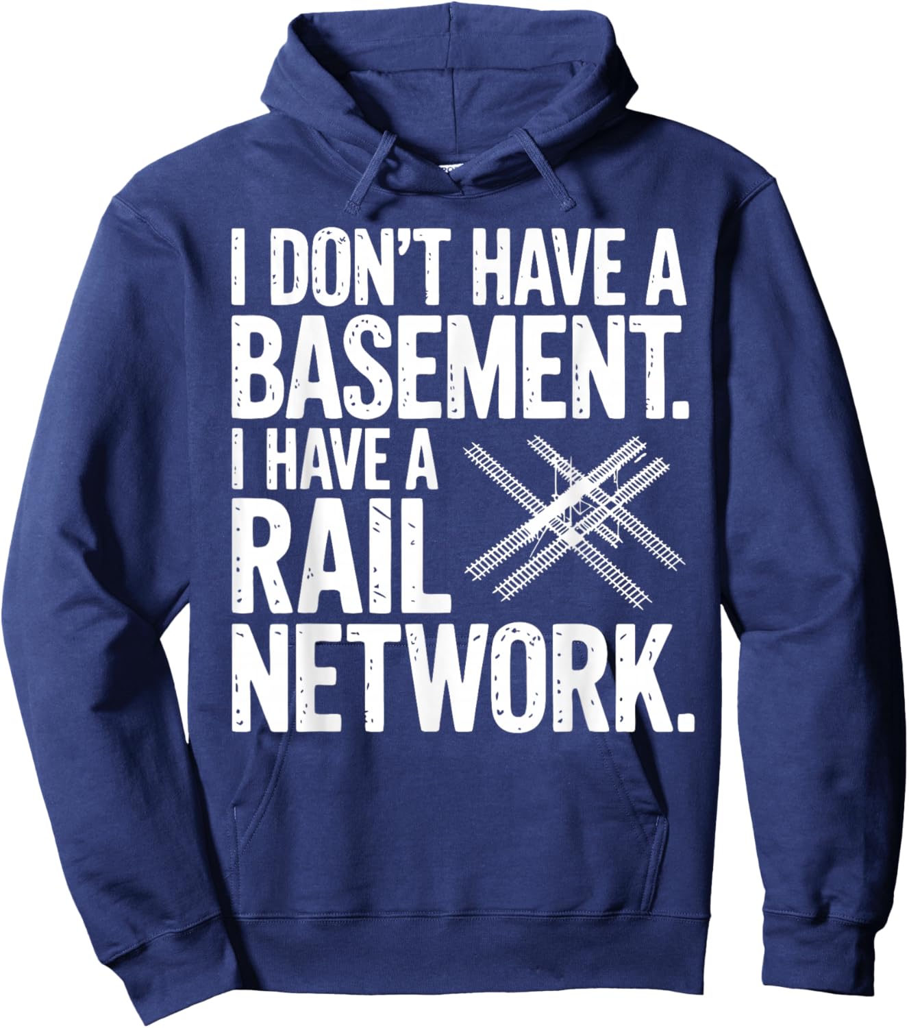 Funny Miniature Railroad Rail Network Model Train Hoodie - Hoodie | Navy
