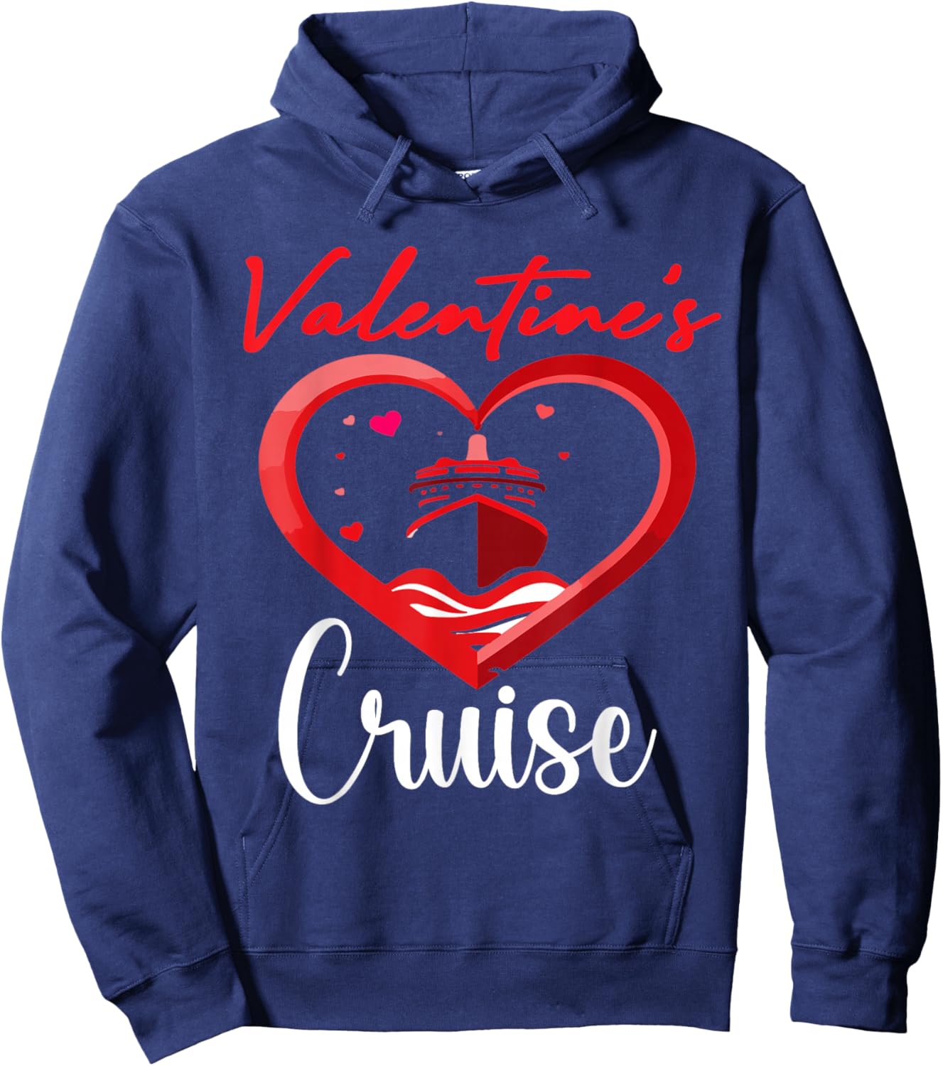 Funny Cruise Love Squad Valentine’s Day Vacation Hoodie - Hoodie | Navy