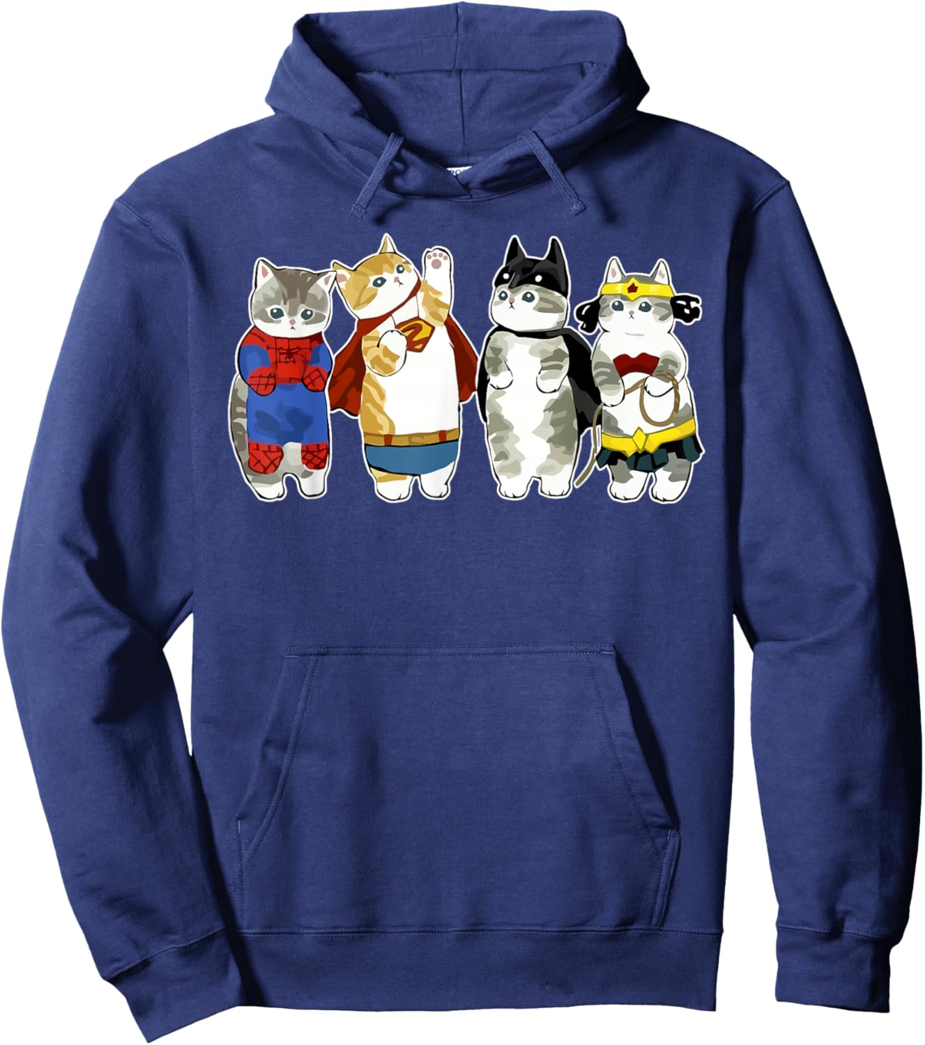 Superhero Cats Kitten Kitty Cats Lover Super Kitten Funny Hoodie - Hoodie | Navy