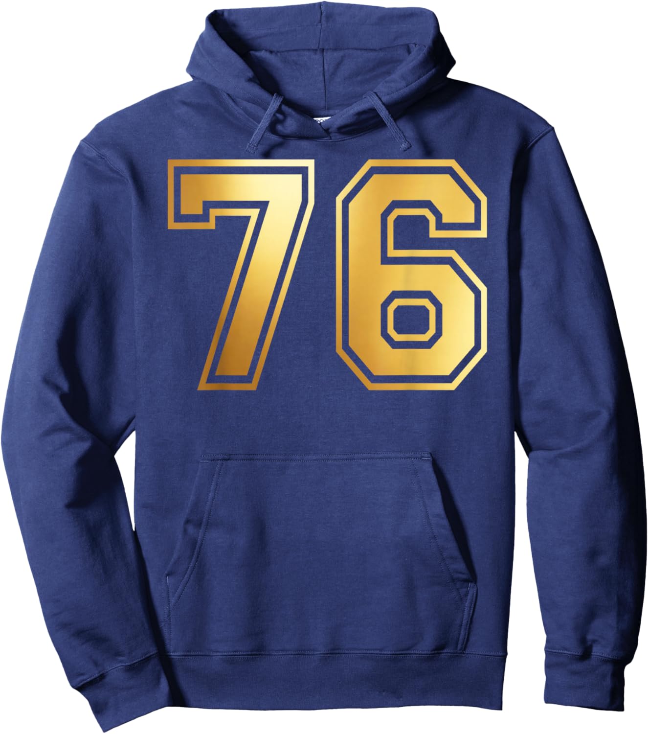 76 Number Seventy-Six Team Sports Graphic Varsity Matching Hoodie - Hoodie | Navy