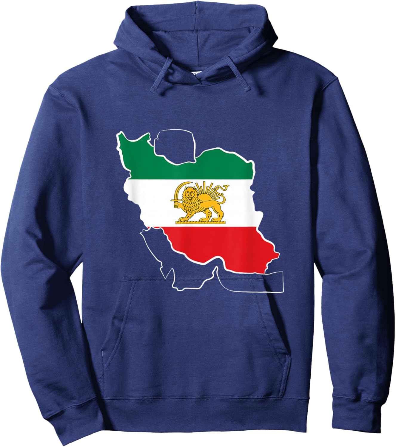 Lion and Sun - Shir Khorshid -Iran Flag- Persian Hoodie - Hoodie | Navy