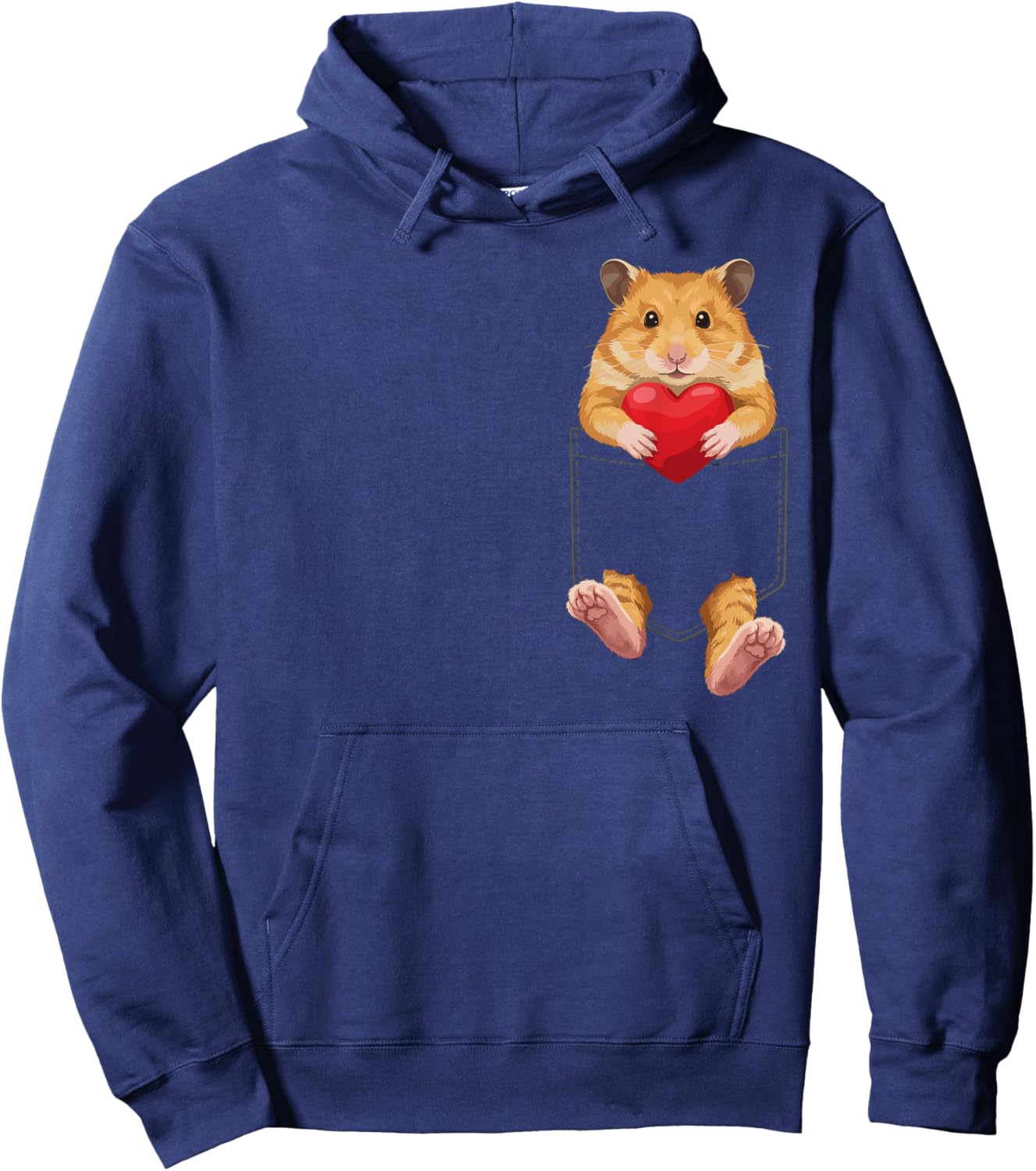 Hamster in Pocket Rodent Pet Lover Design Valentines Hoodie - Hoodie | Navy
