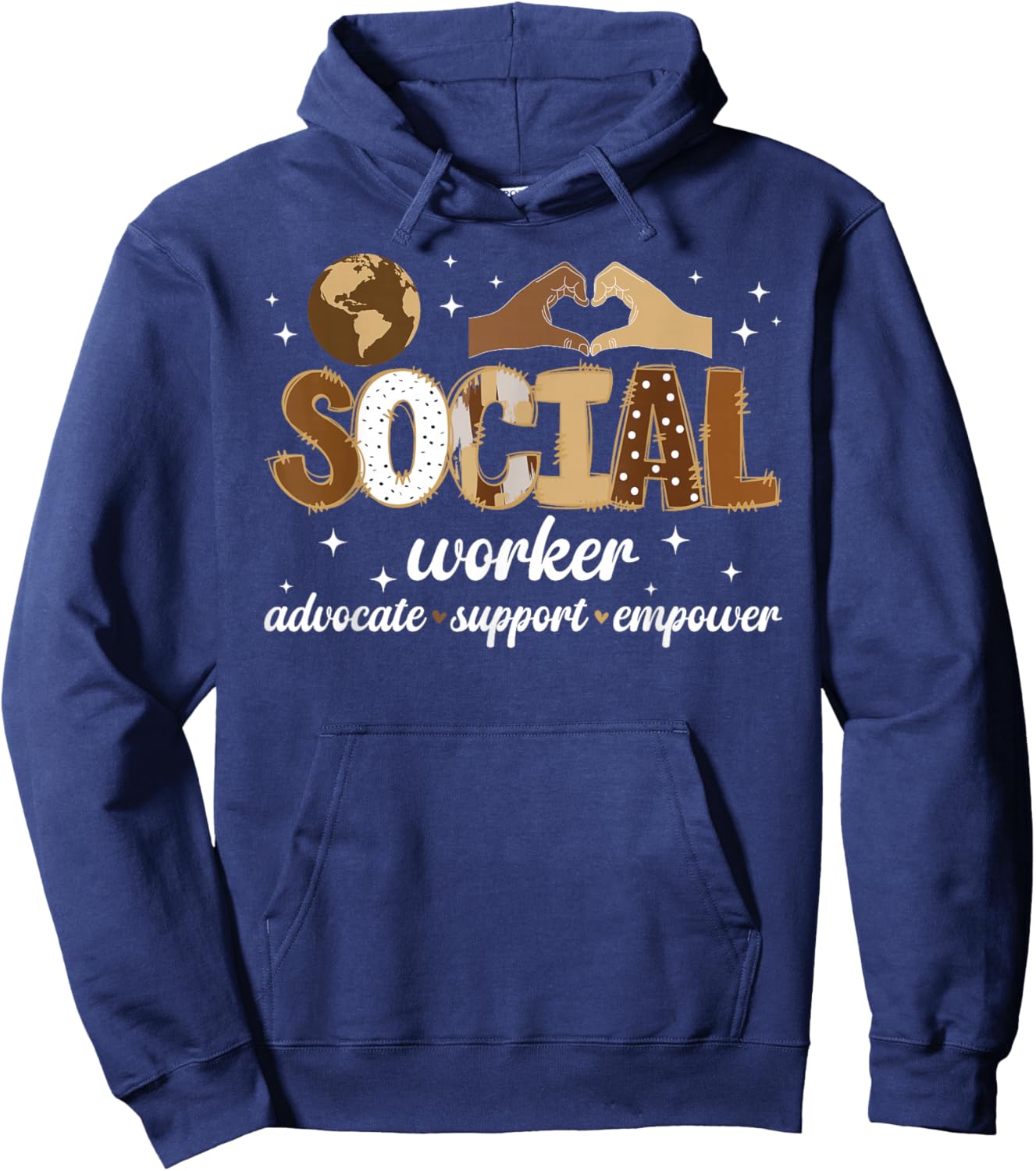 Black Social Worker Advocate Support Melanin Social Workers Hoodie - Hoodie | Navy