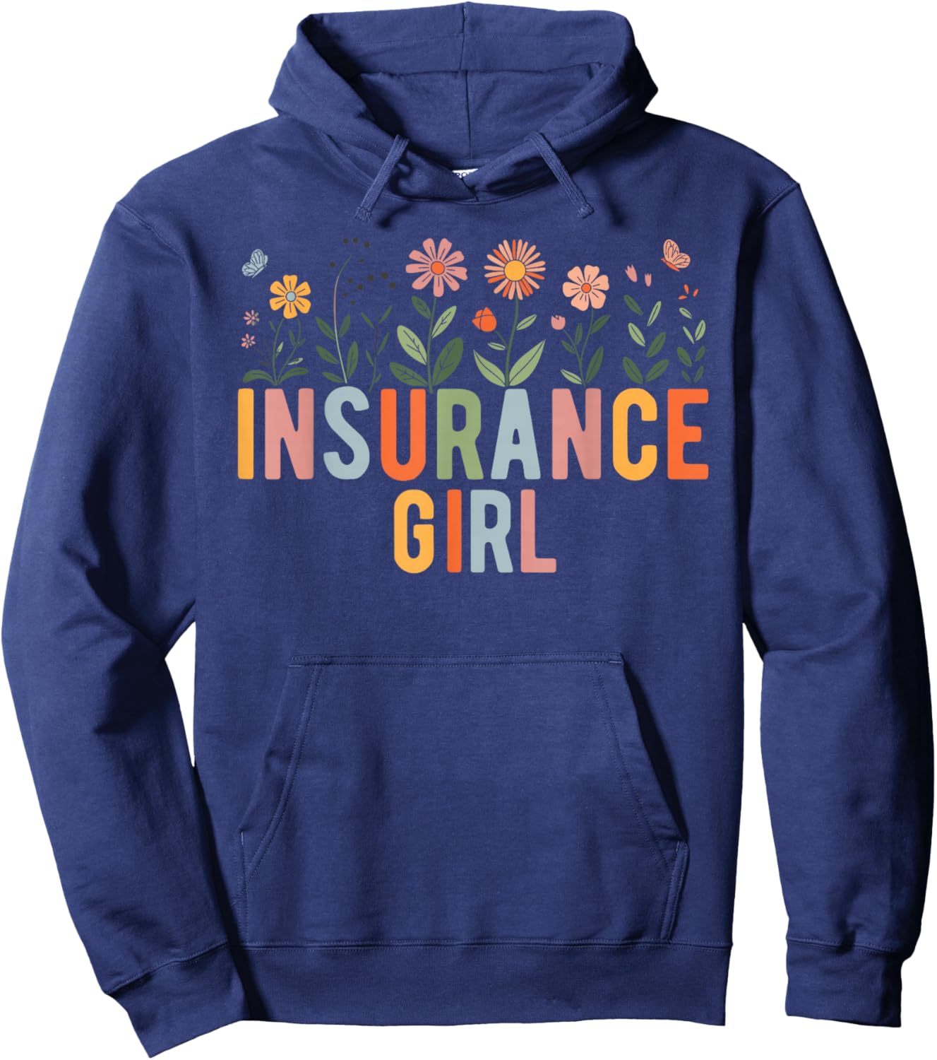 Life Insurance Agent Wildflower Women Insurance Girl Hoodie - Hoodie | Navy