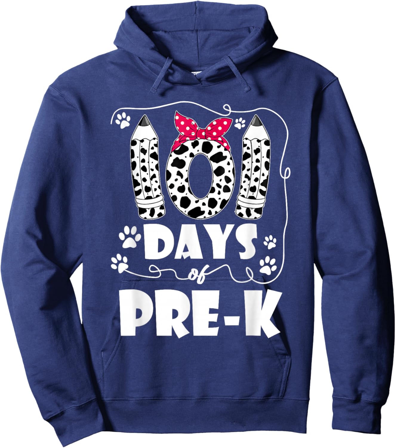 101 Days of Pre K 100 Days of School Kids Teacher Hoodie - Hoodie | Navy