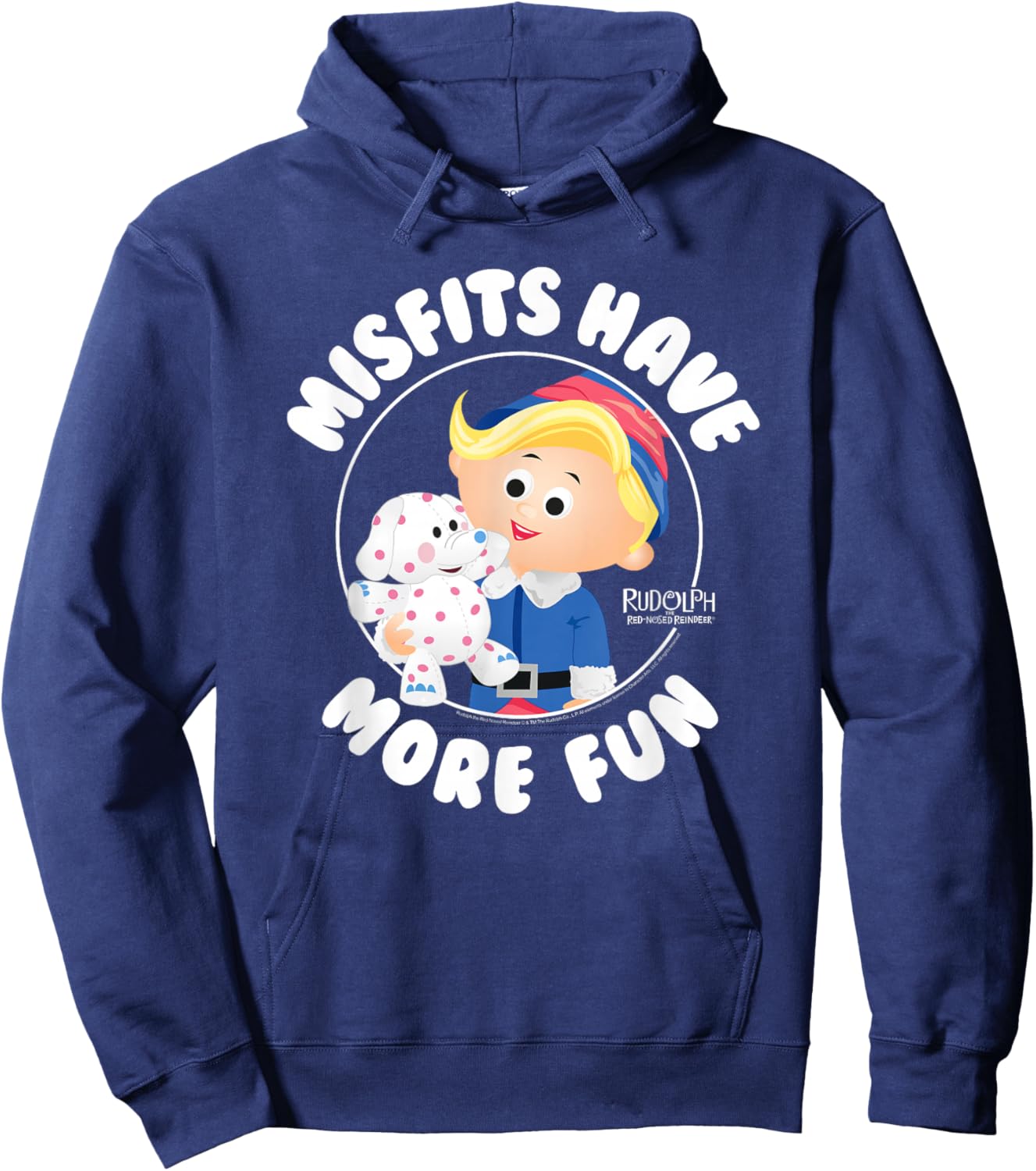 Rudolph Misfits Have More Fun Hermey Retro Christmas Hoodie - Hoodie | Navy