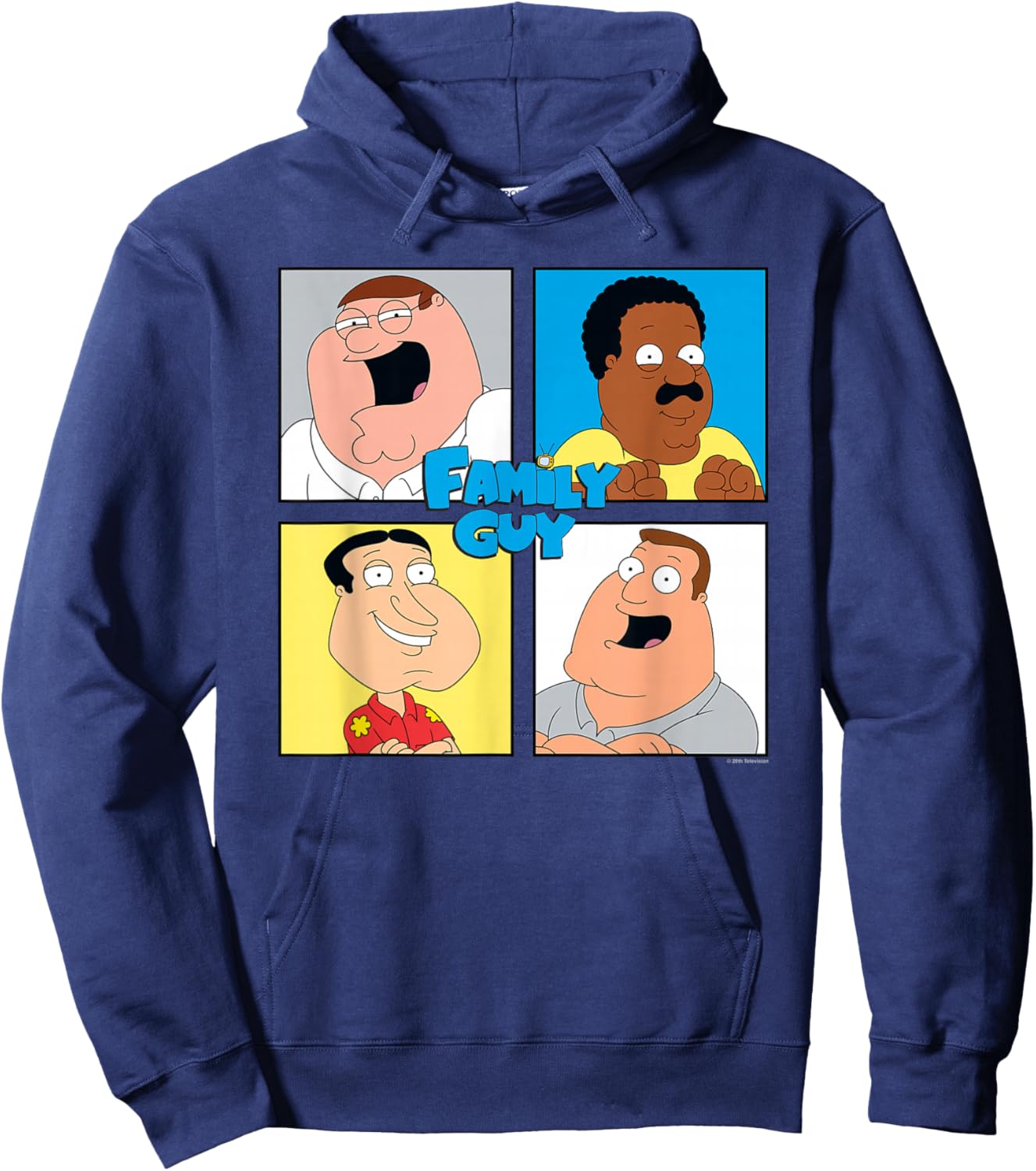 Family Guy Colorful Pop Art Character Grid Funny Cartoon Hoodie - Hoodie | Navy