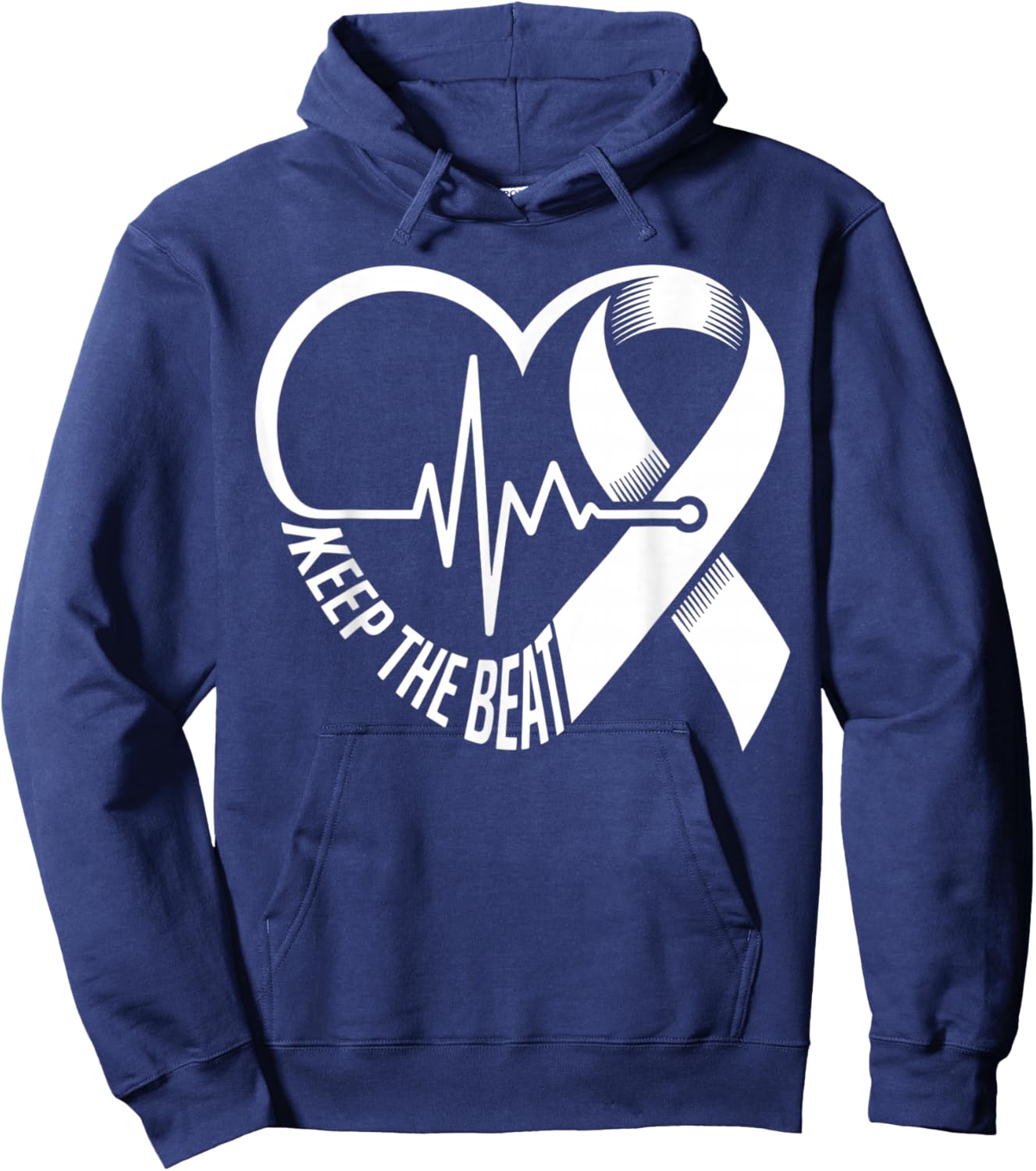 Heart Disease Awareness Heartbeat CHD Wear Red Heart Health Hoodie - Hoodie | Navy