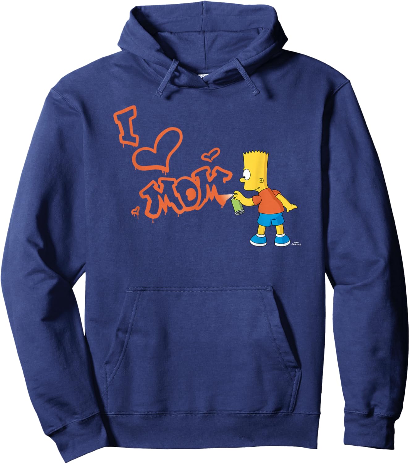The Simpsons Mother's Day Bart I Love Mom Graffiti Hoodie - Hoodie | Navy